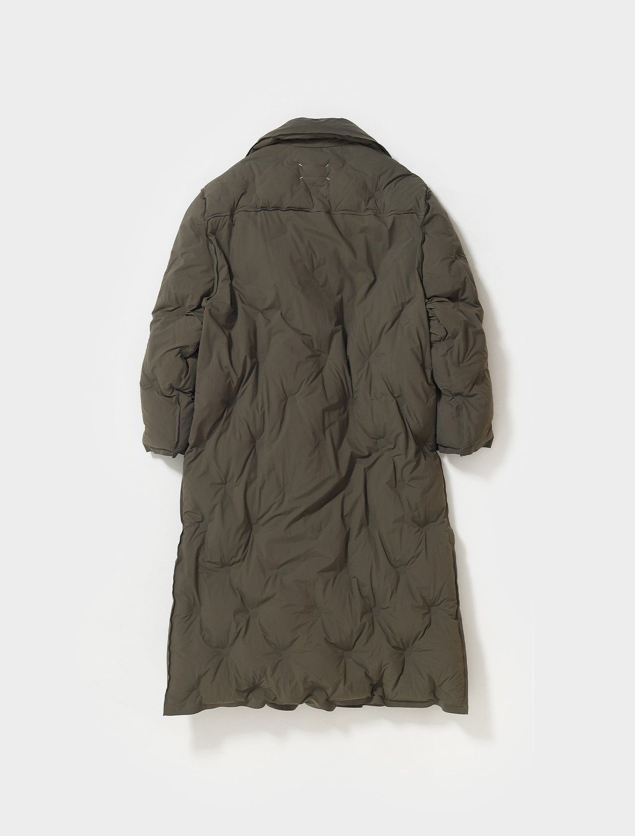 Double-Breasted Quilted Coat in Khaki