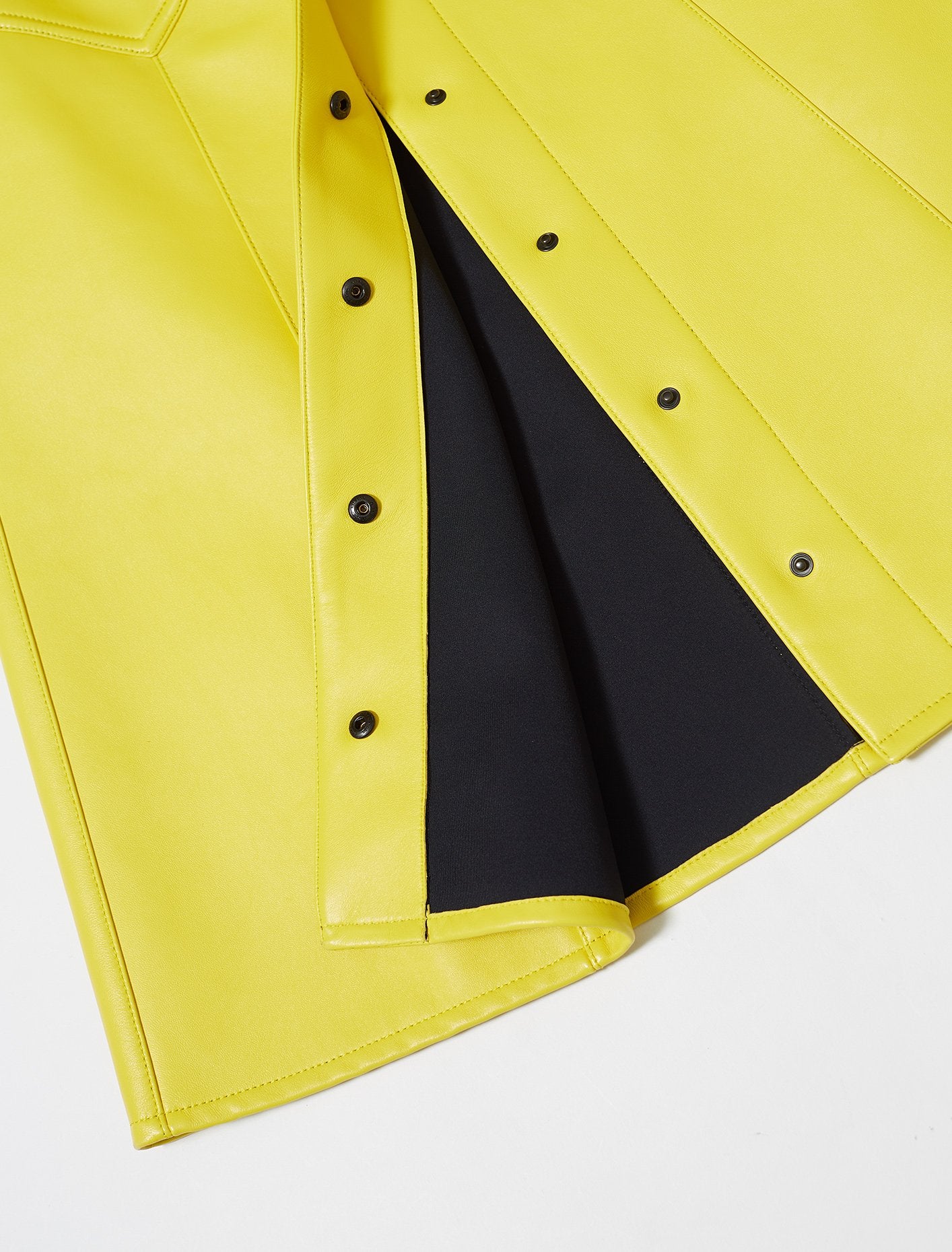 Faux Leather Skirt in Yellow