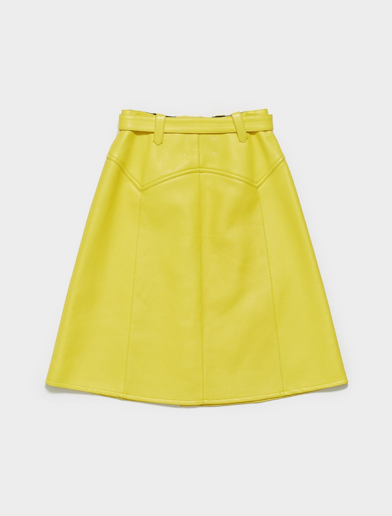 Faux Leather Skirt in Yellow