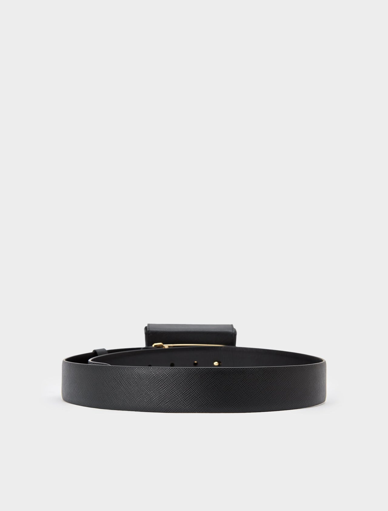 Saffiano Leather Belt with Micro Bag