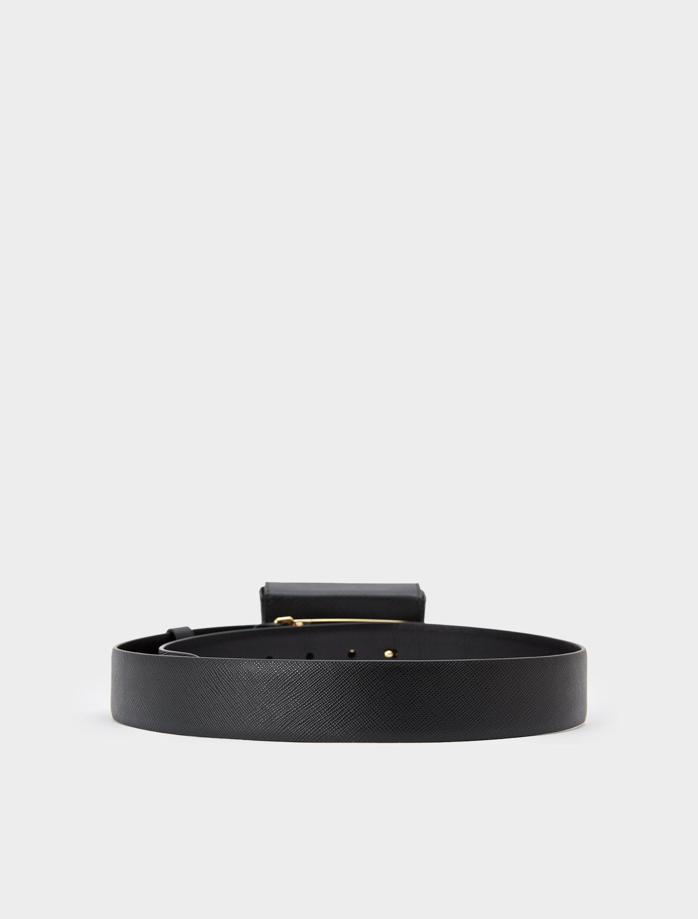 Saffiano Leather Belt with Micro Bag