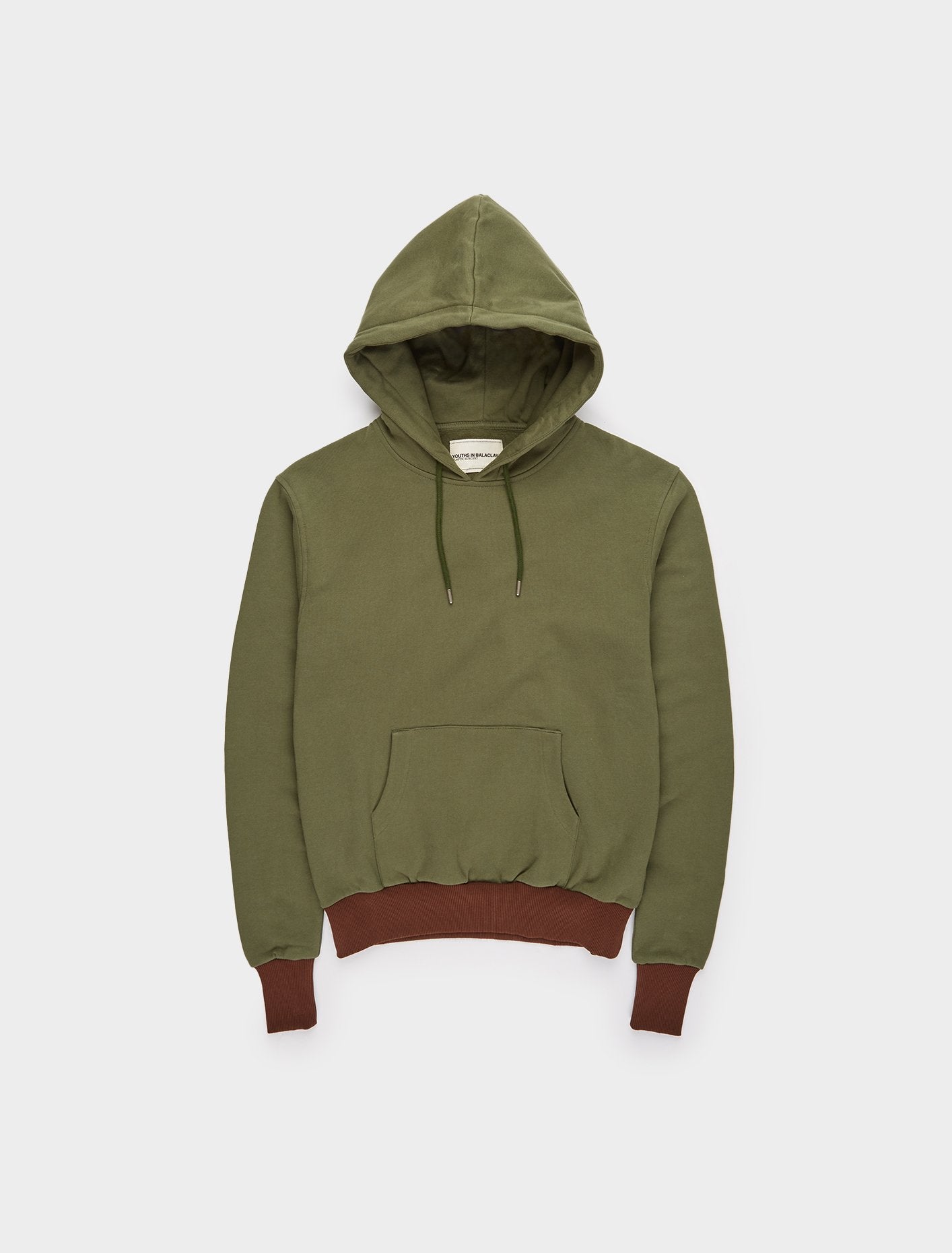 Y-Shape Yoke Hoodie in Dark Green