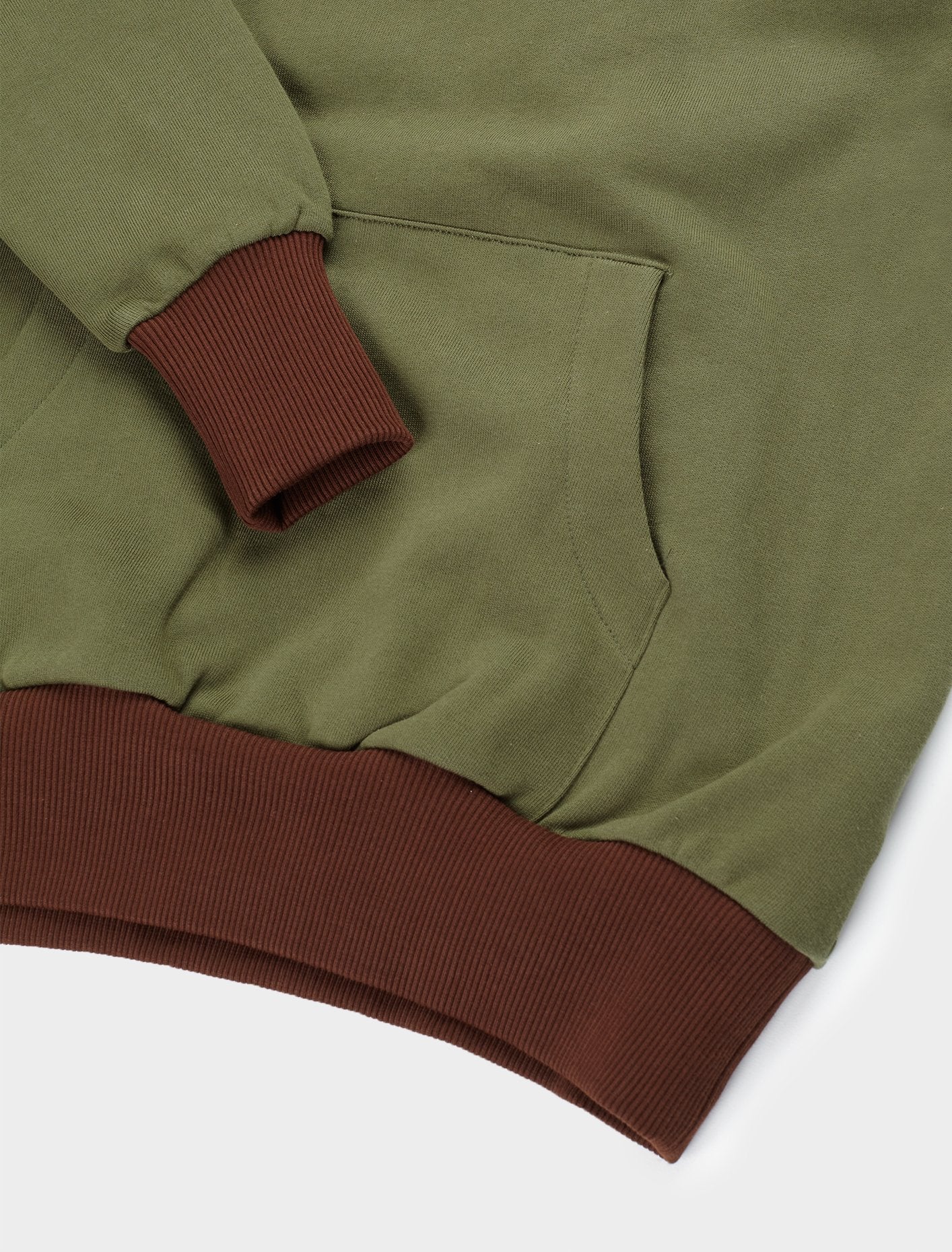 Y-Shape Yoke Hoodie in Dark Green