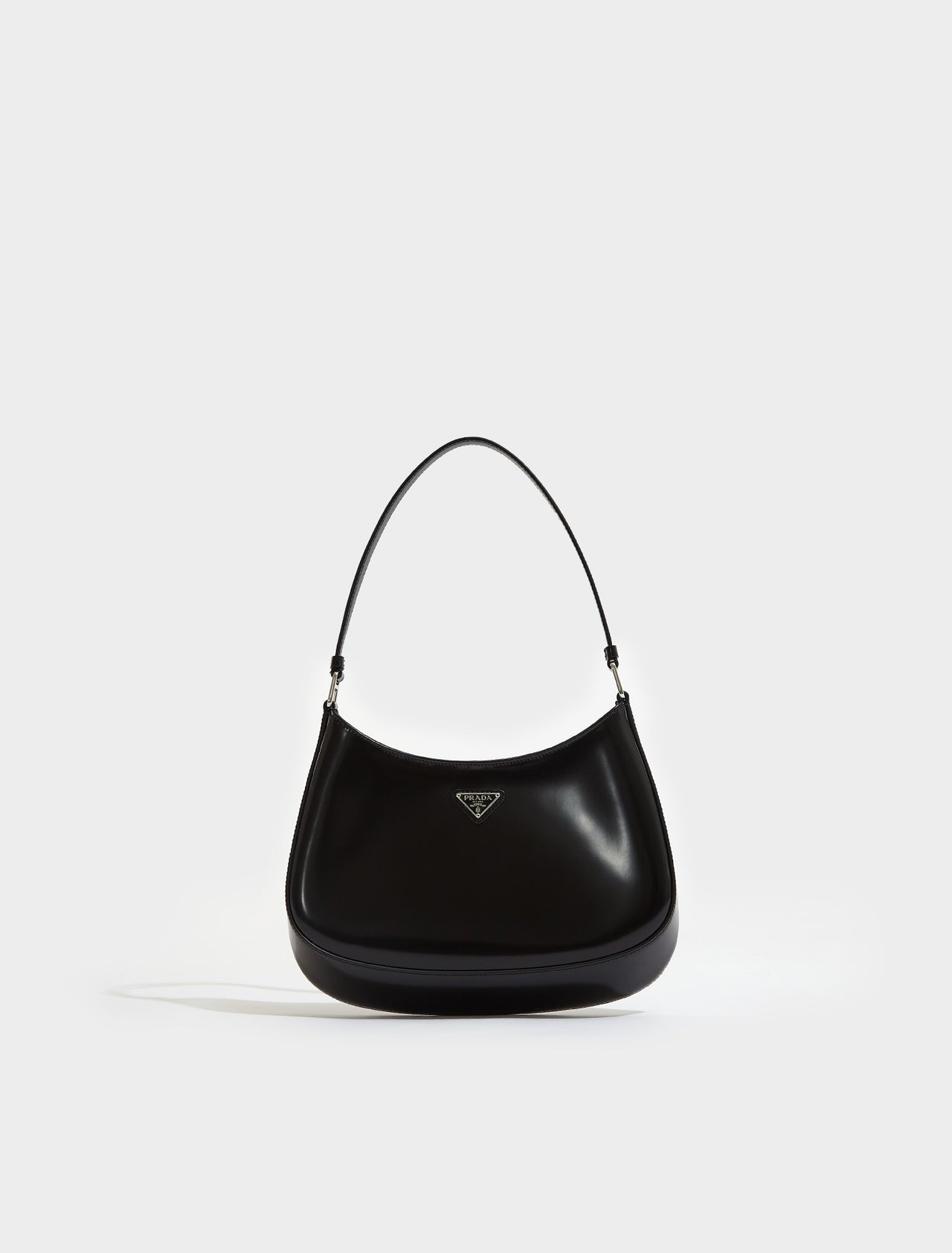 Cleo Brushed Leather Shoulder Bag in Black