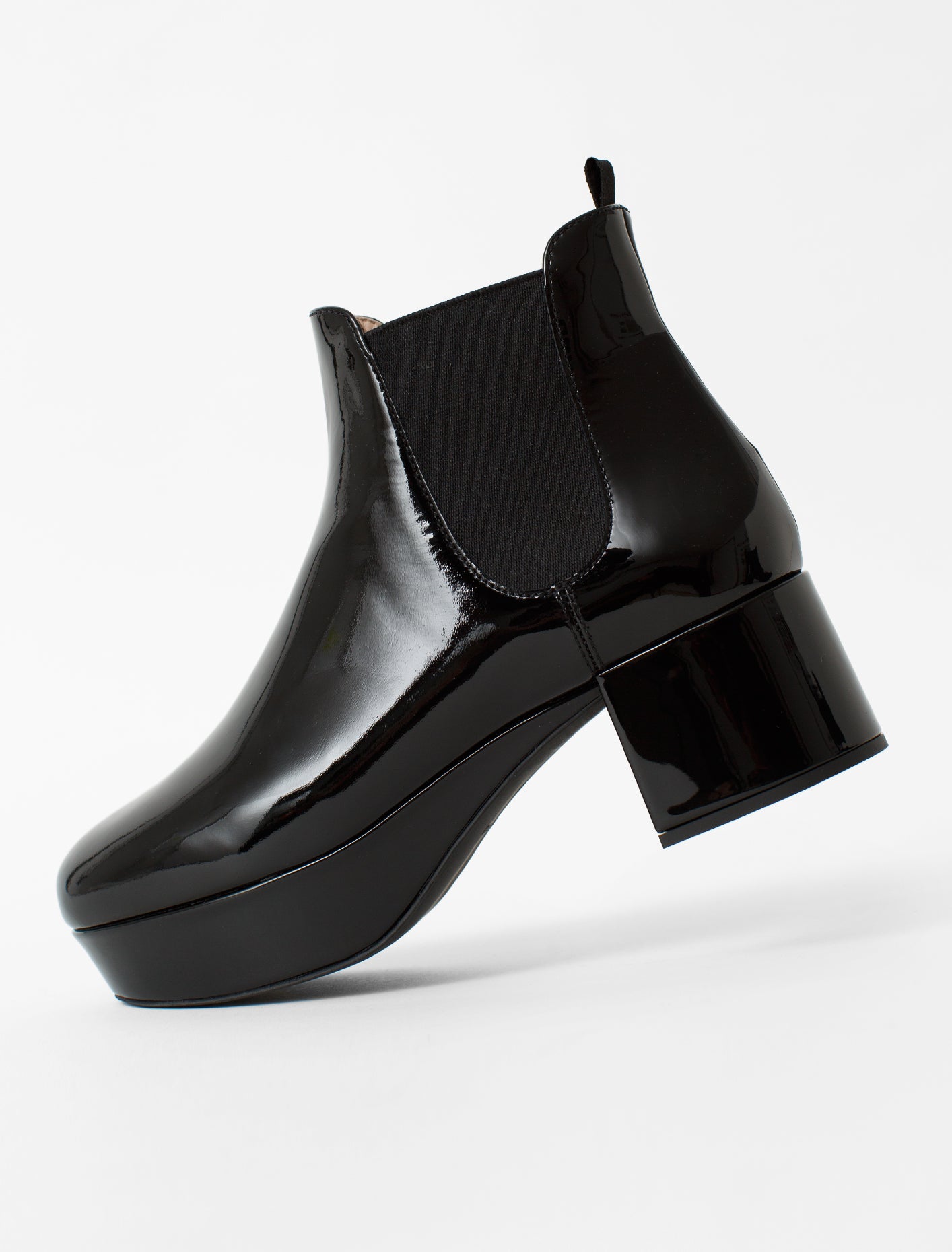 Patent Leather Boot in Black