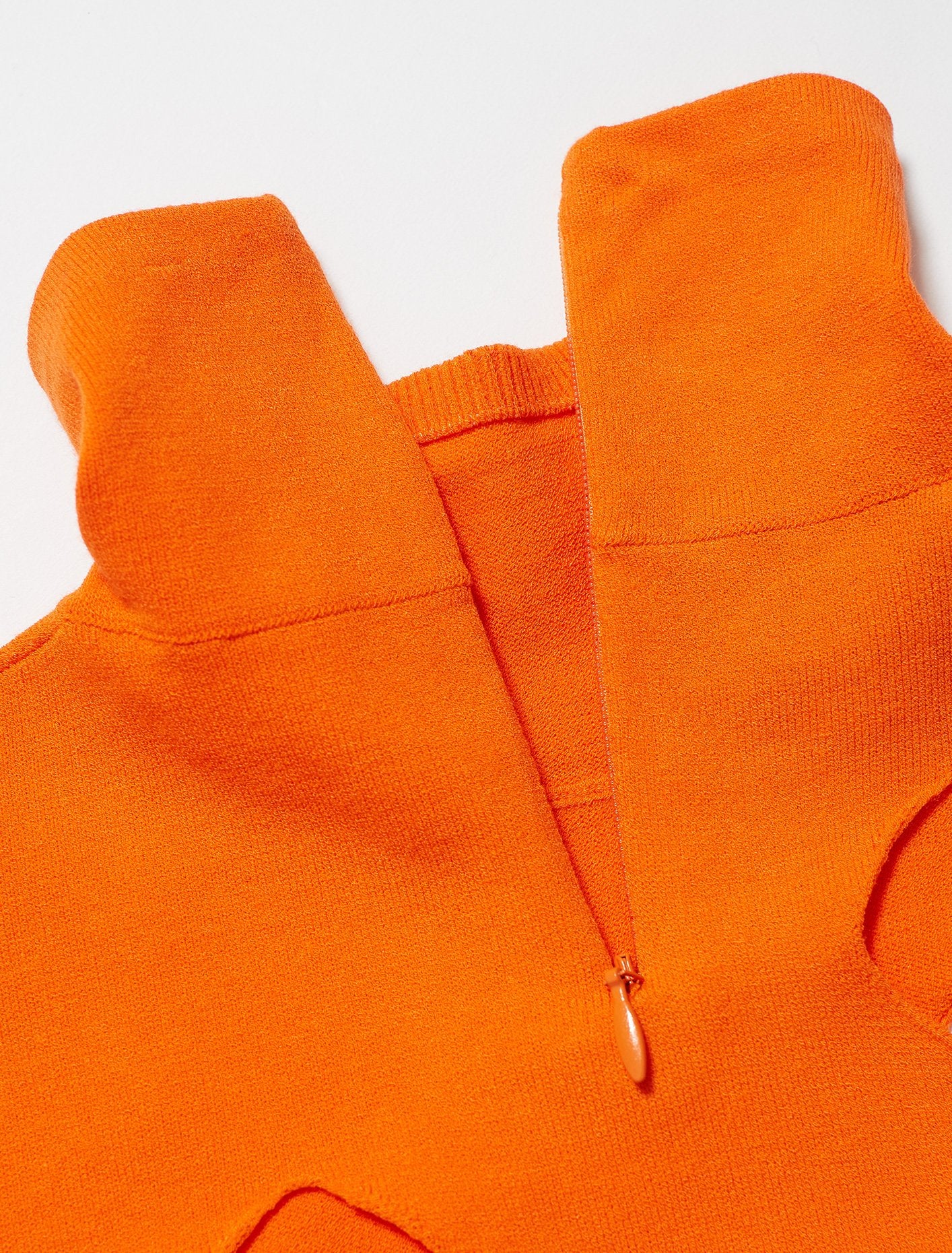 Openwork Viscose Turtleneck Top in Orange