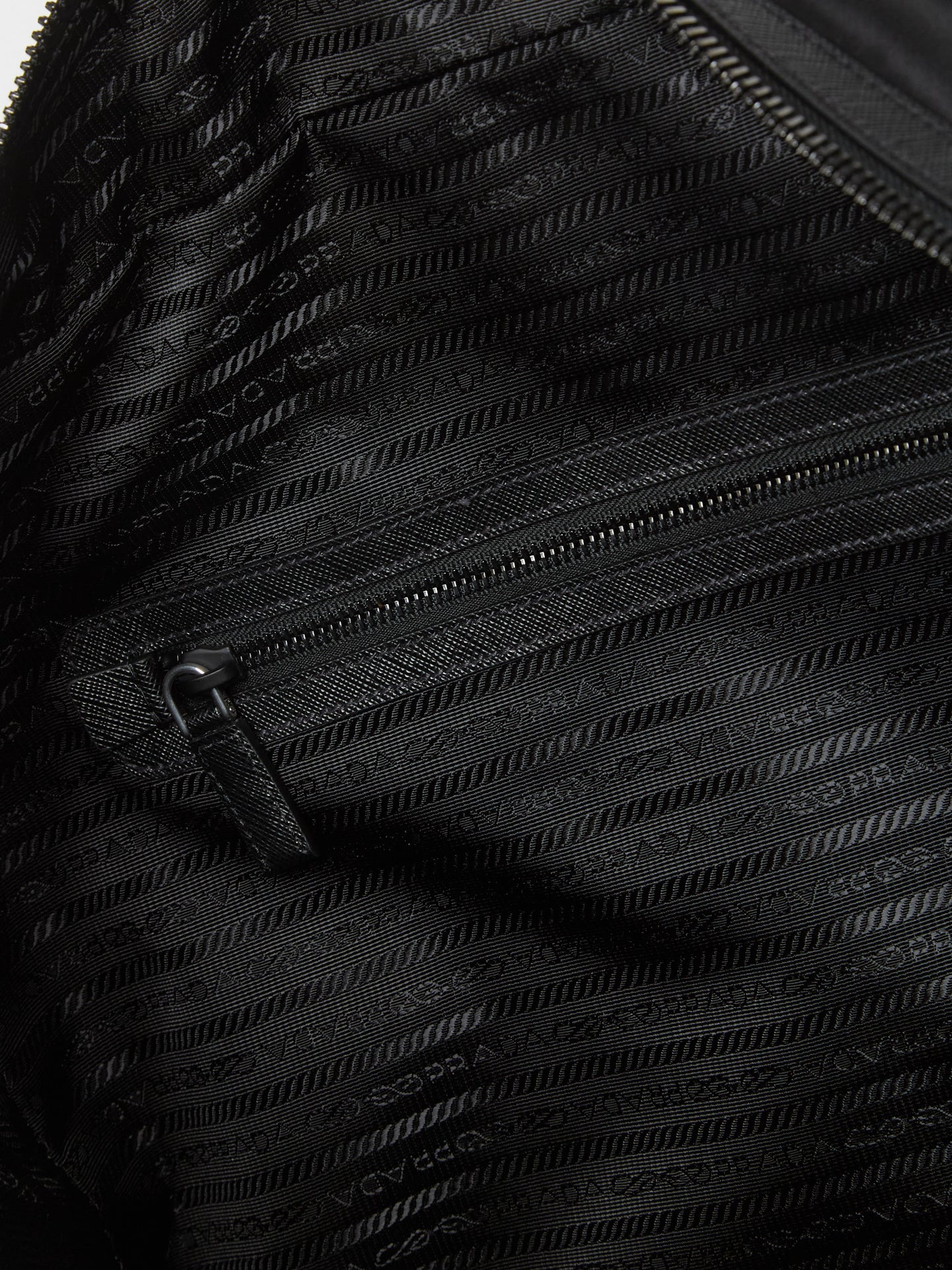 Re-Nylon and Saffiano Leather Duffel Bag in Black