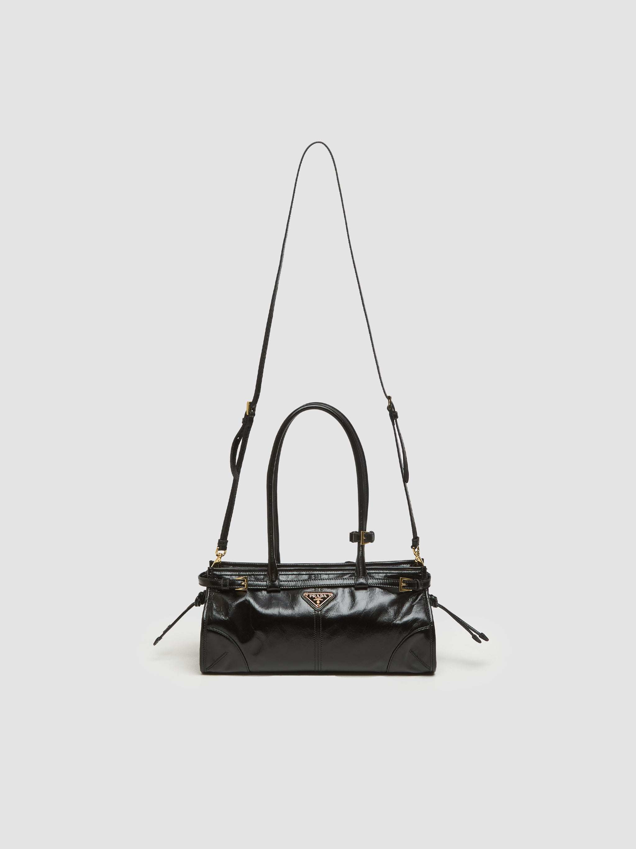 Medium Leather Handbag in Black