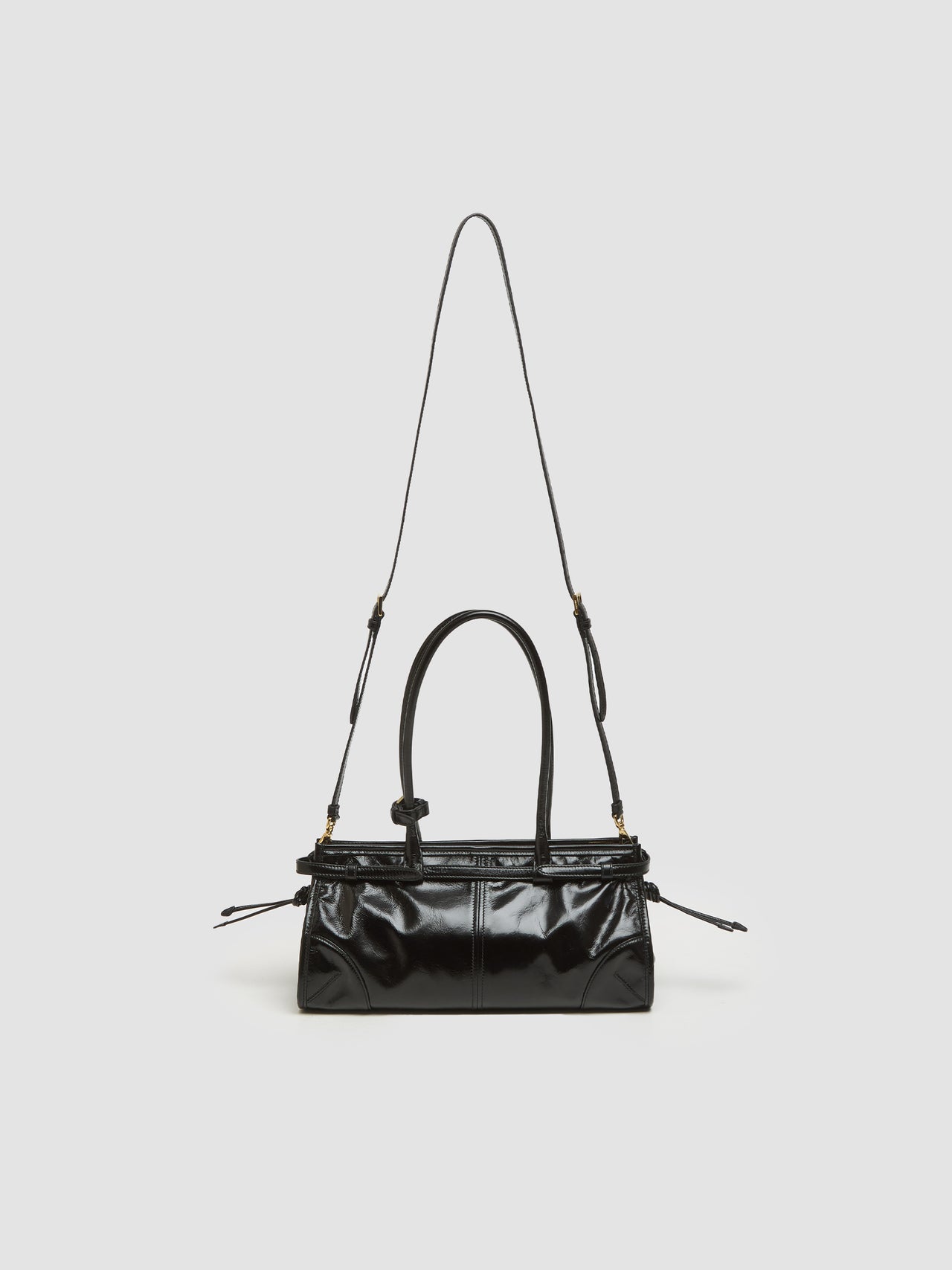 Medium Leather Handbag in Black