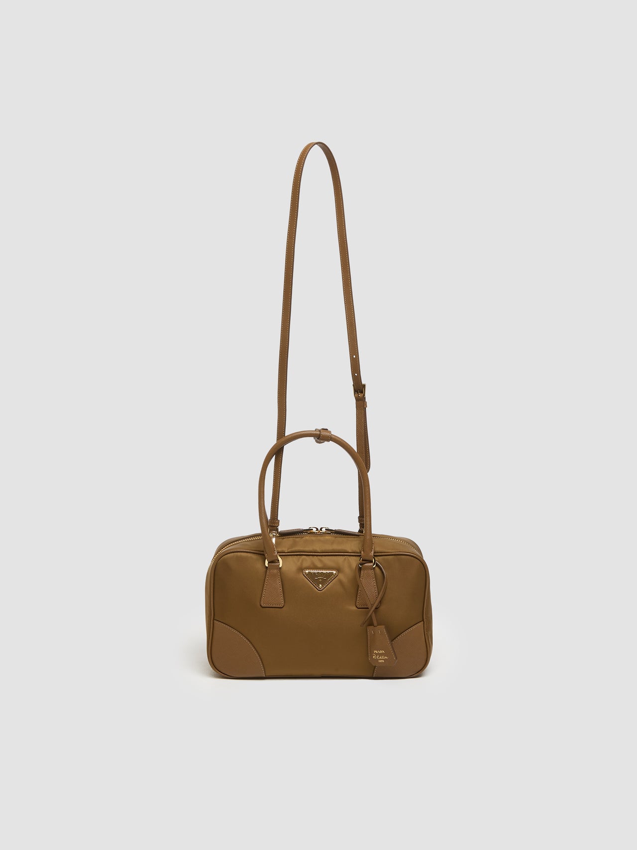 Re-Edition 1978 Medium Re-Nylon and Saffiano Leather Bag in Cork Beige