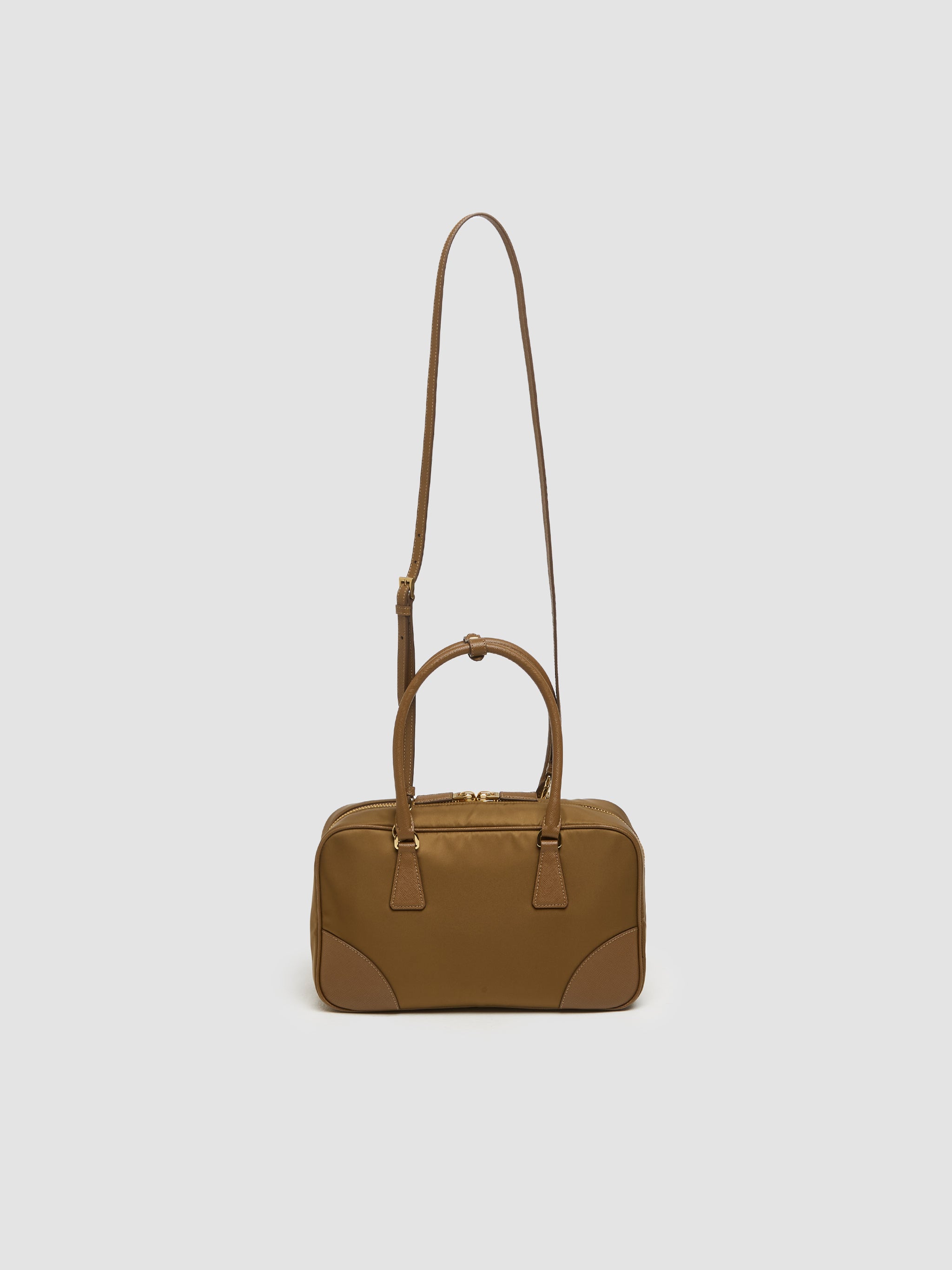 Re-Edition 1978 Medium Re-Nylon and Saffiano Leather Bag in Cork Beige