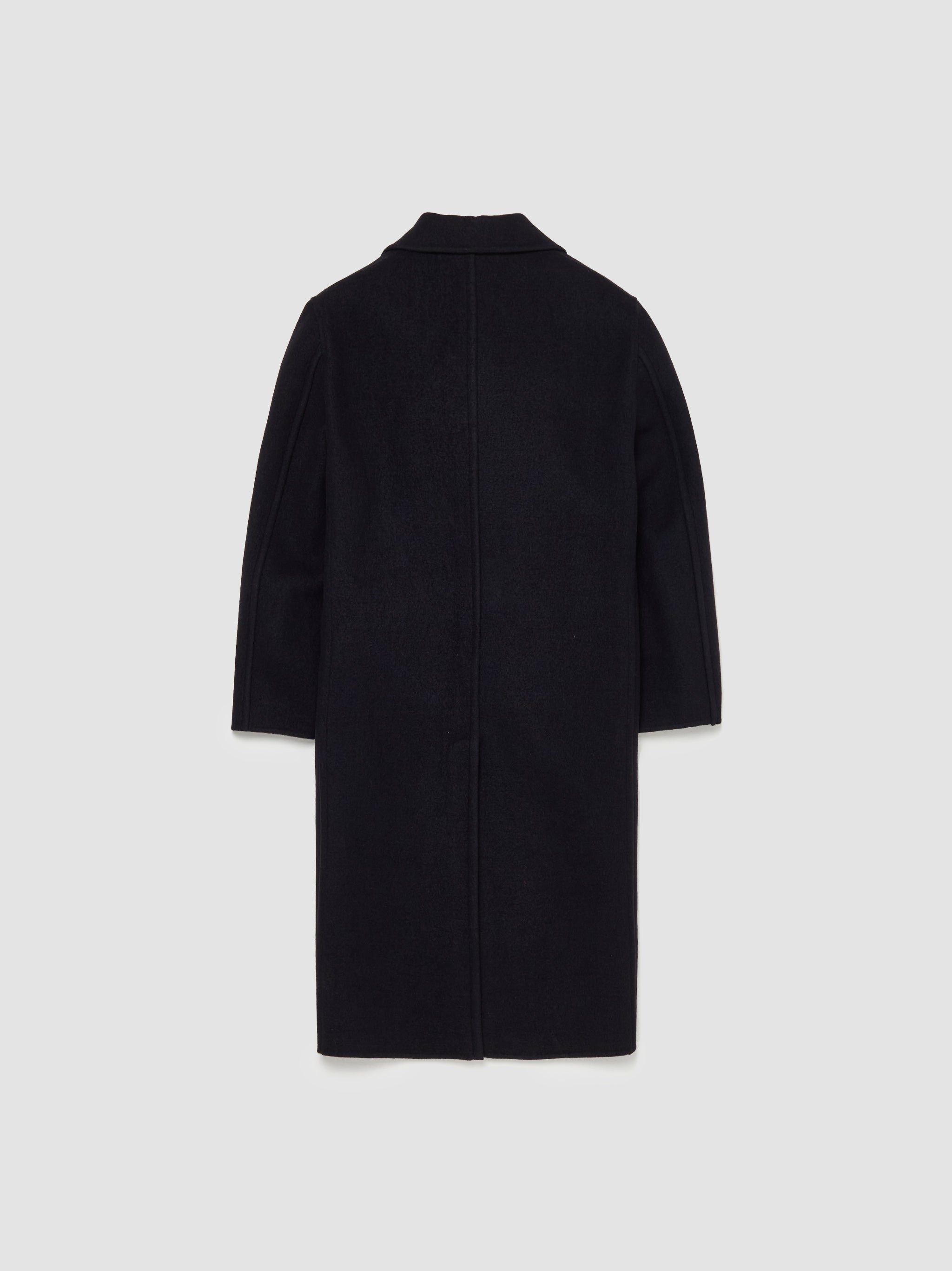 Double-Breasted Wool Coat in Black