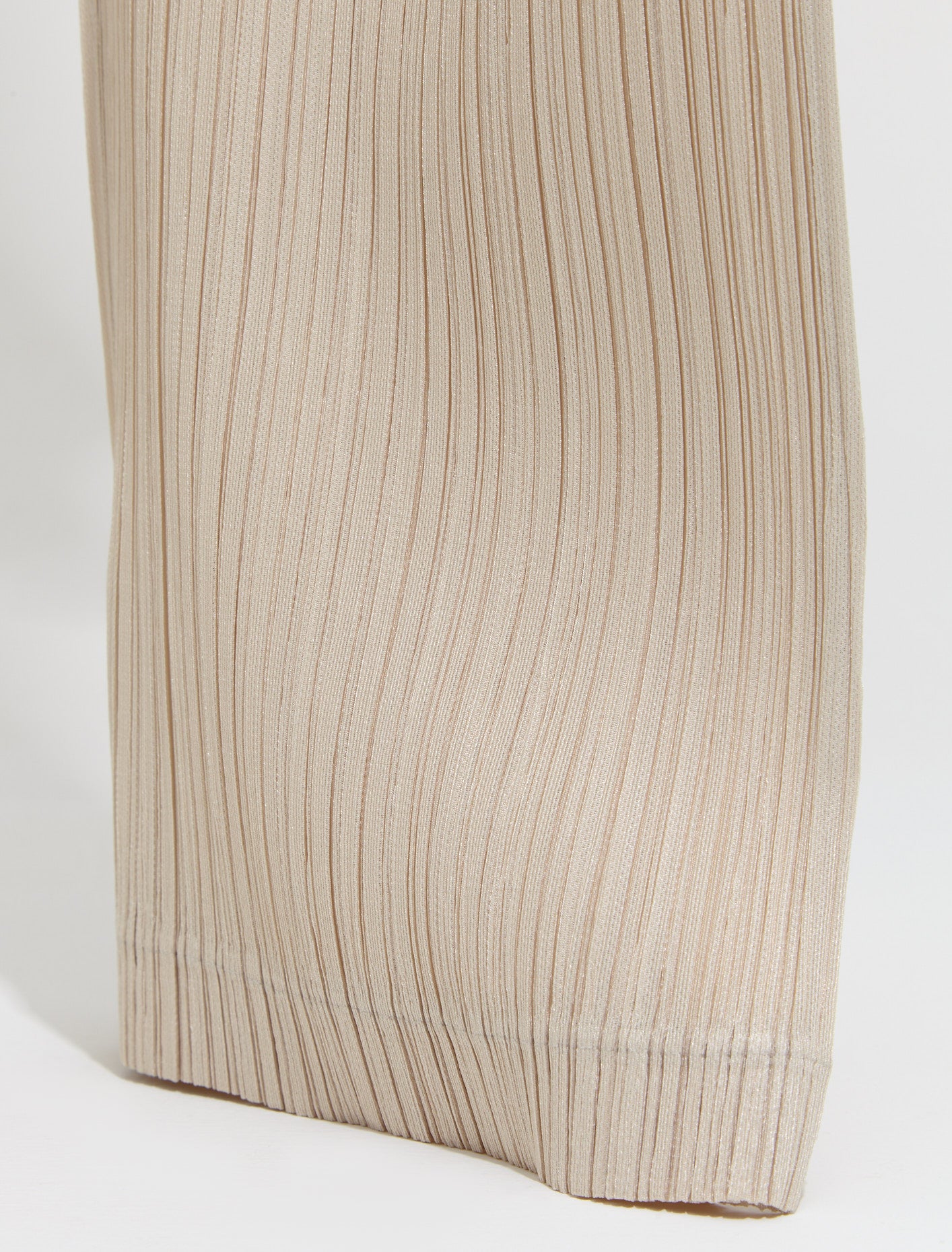 Pleated Straight Pants in Beige