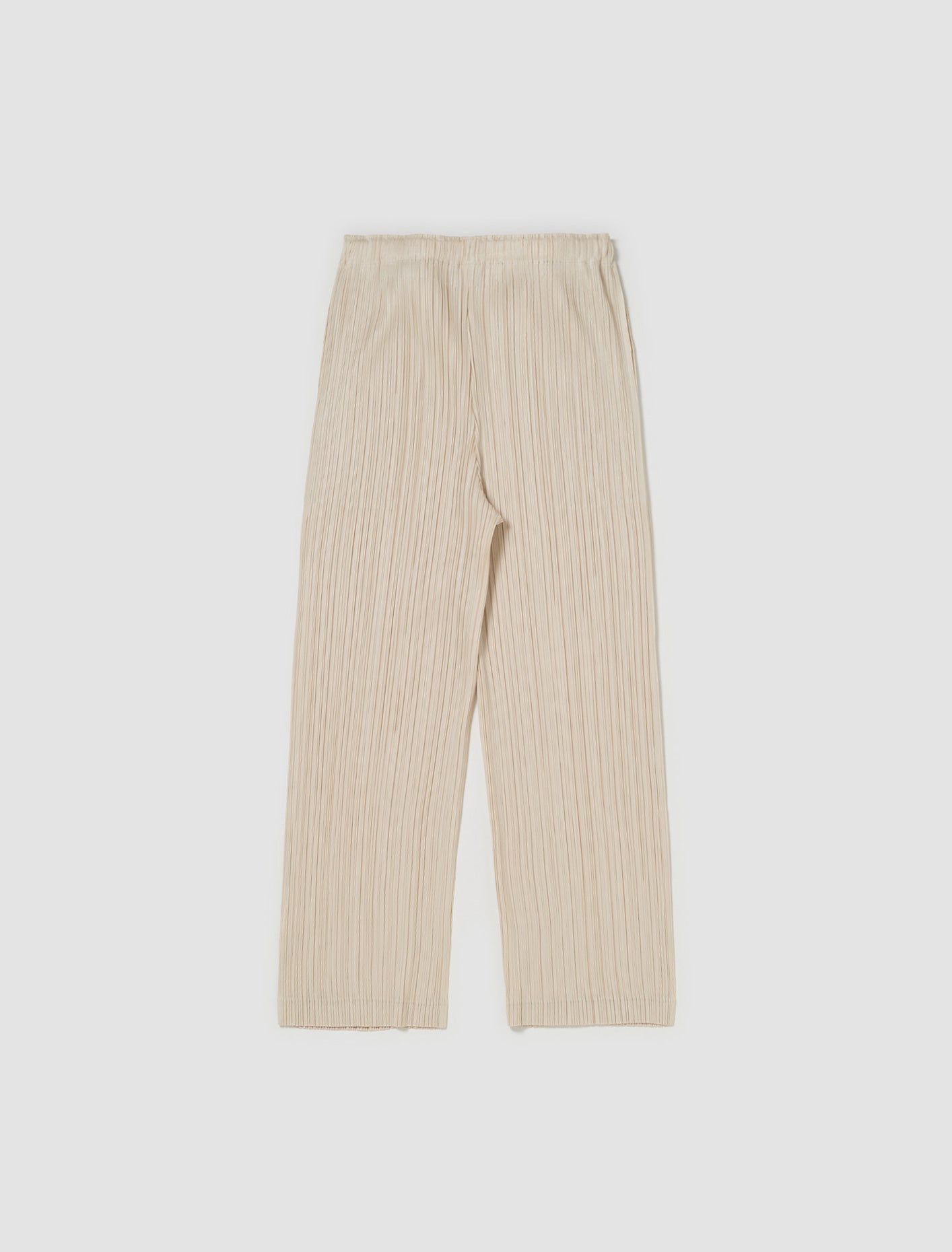 Pleated Straight Pants in Beige