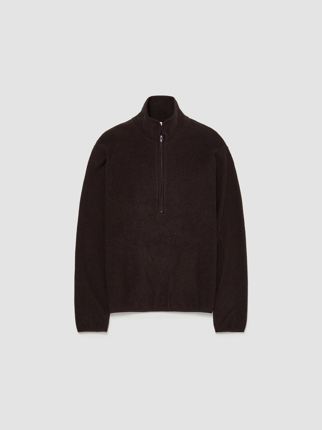 Wool Zip Sweater in Brown