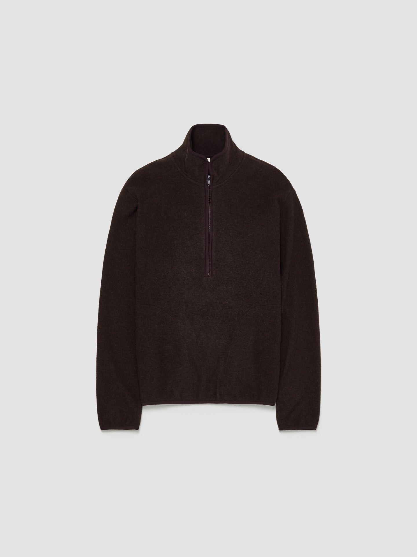 Wool Zip Sweater in Brown