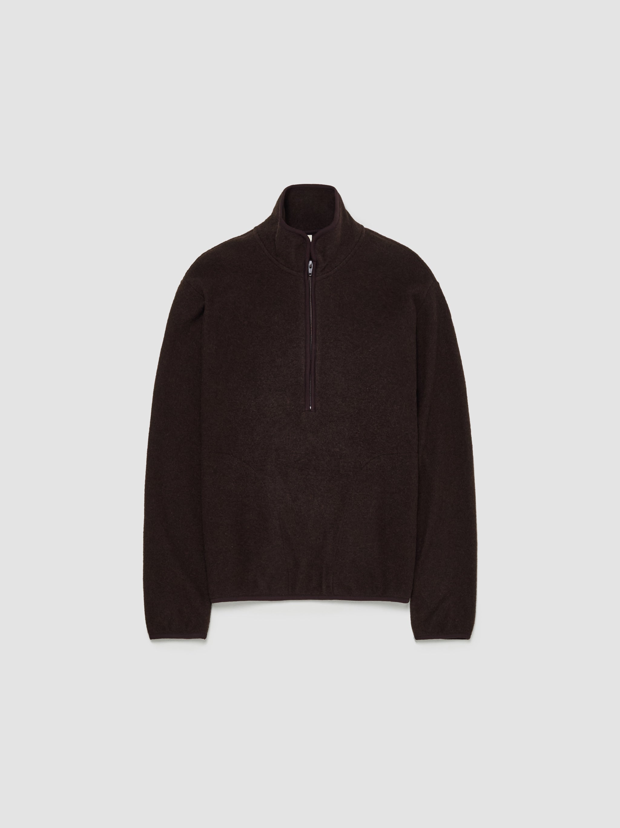 Wool Zip Sweater in Brown