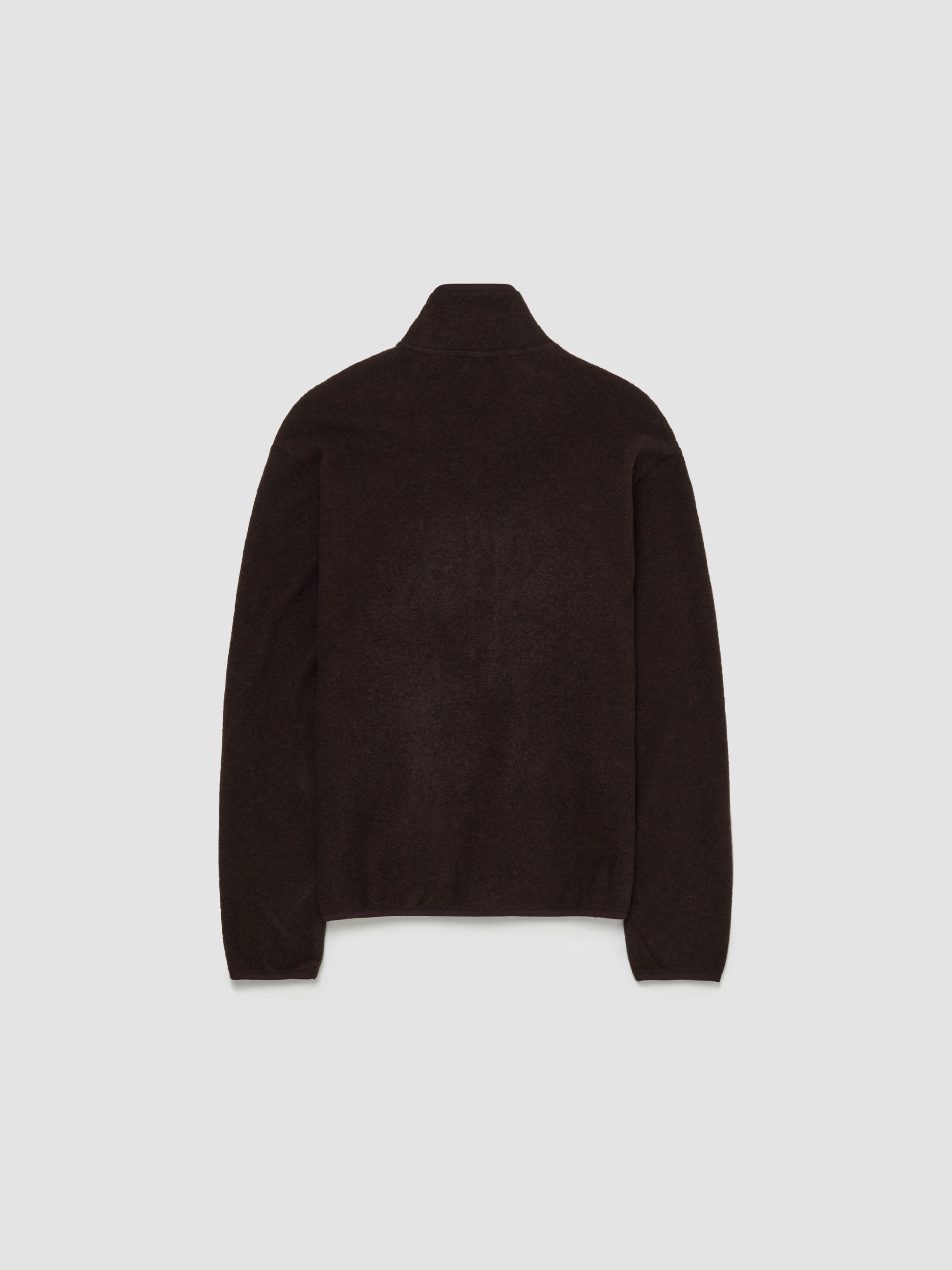 Wool Zip Sweater in Brown