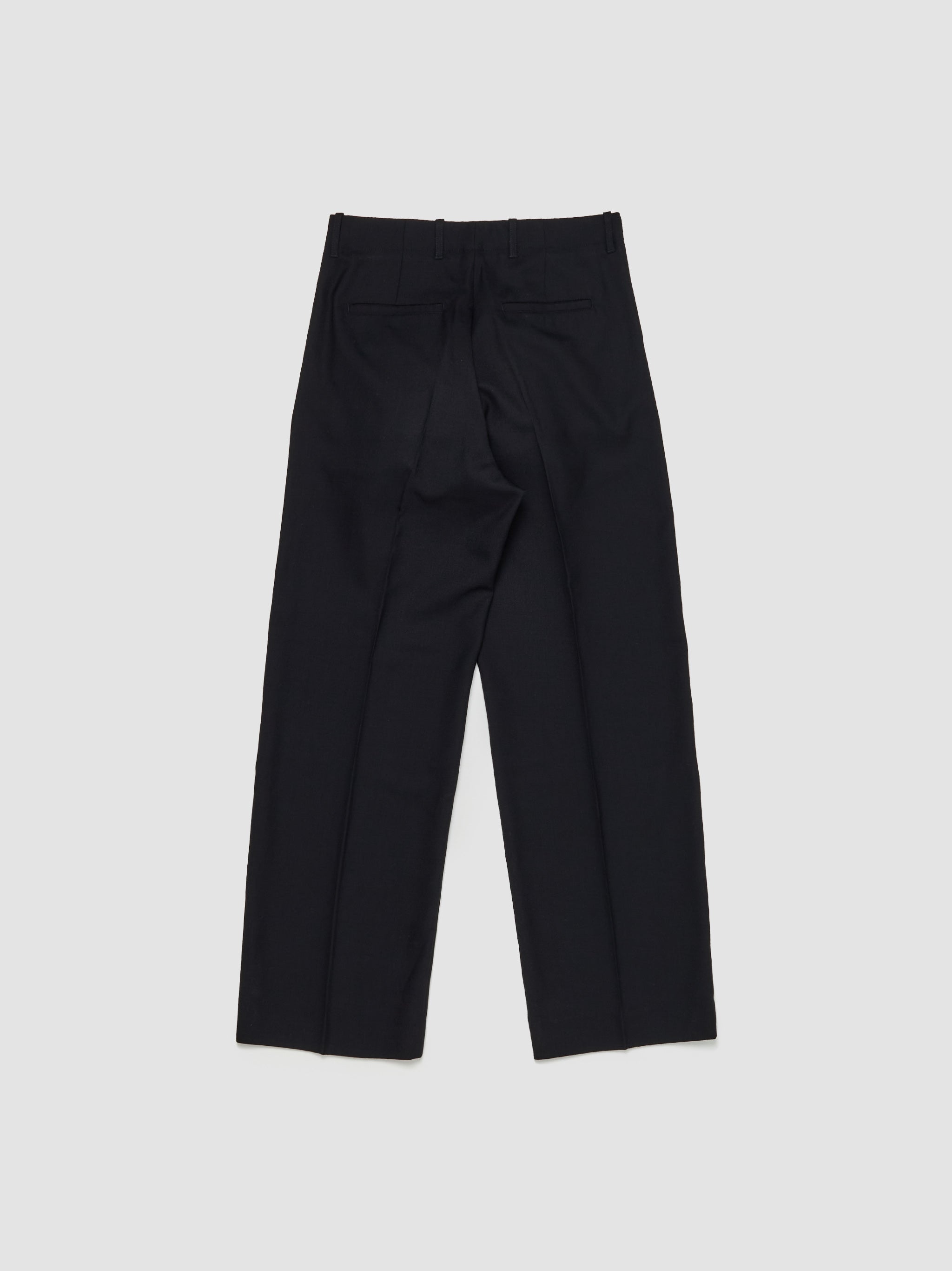 Borrowed Chino Trousers in Black Panama Wool