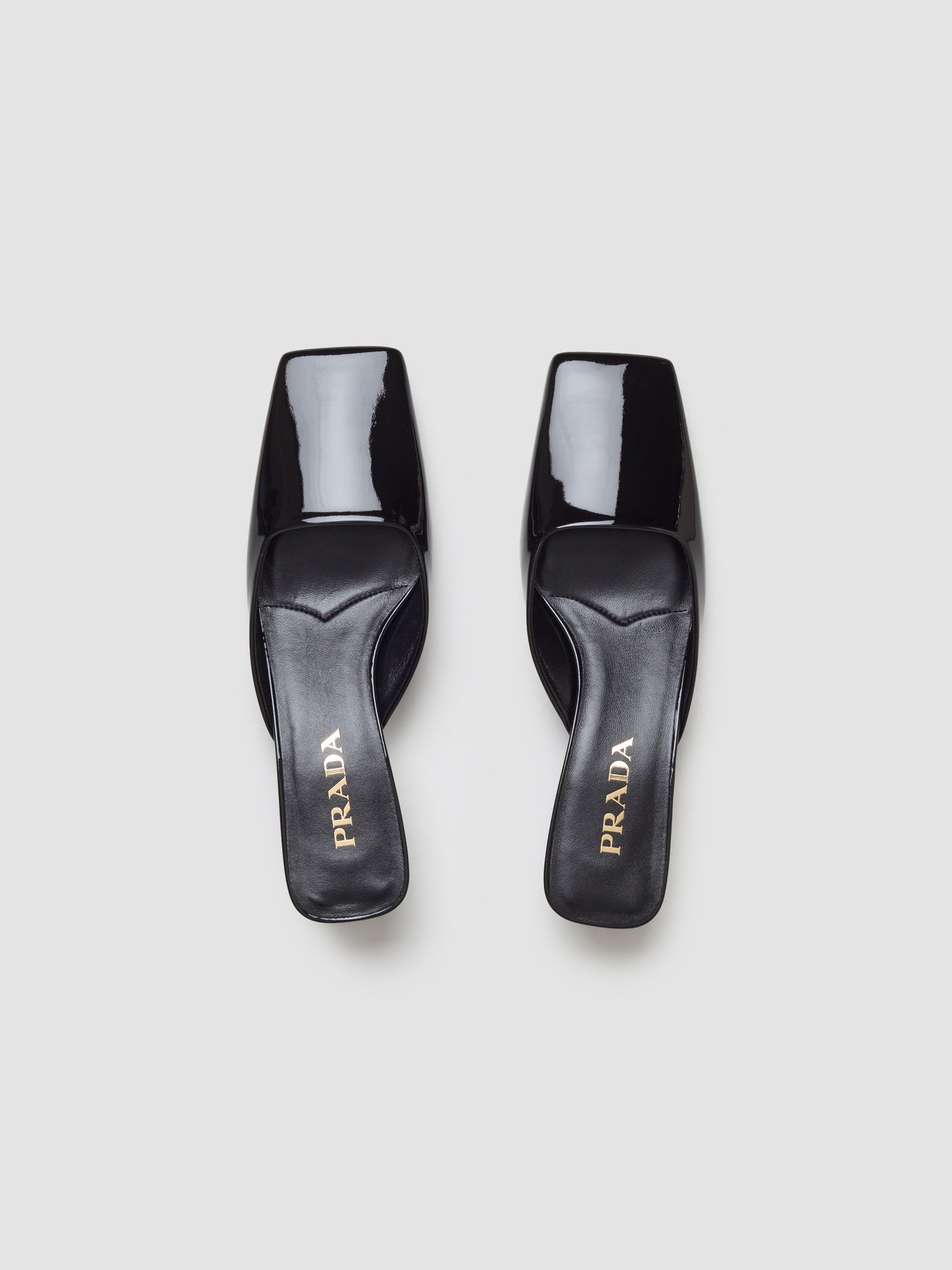 Patent Leather Mules in Black