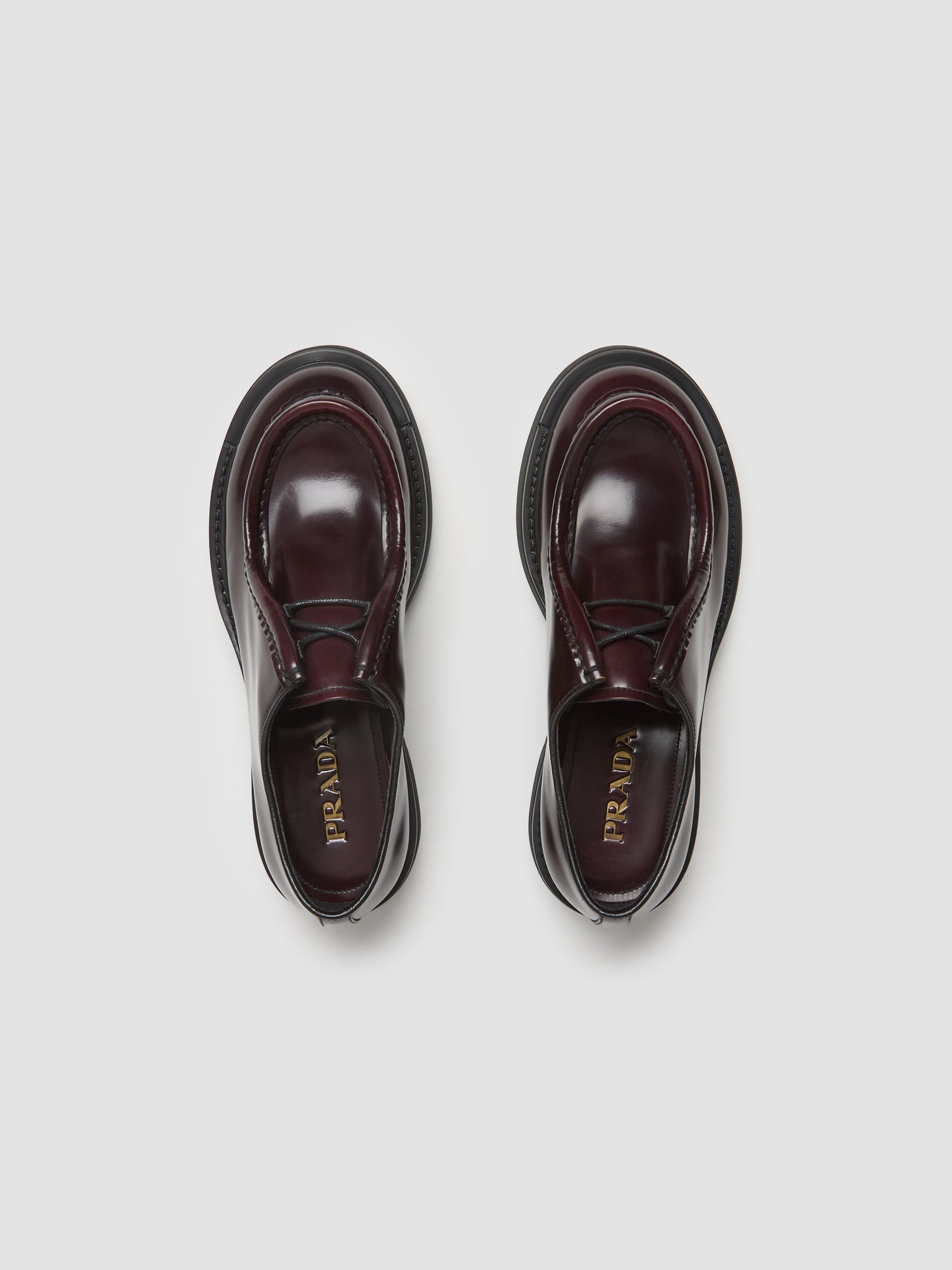 Diapason Opaque Brushed Leather Lace-Up Shoes in Cordovan