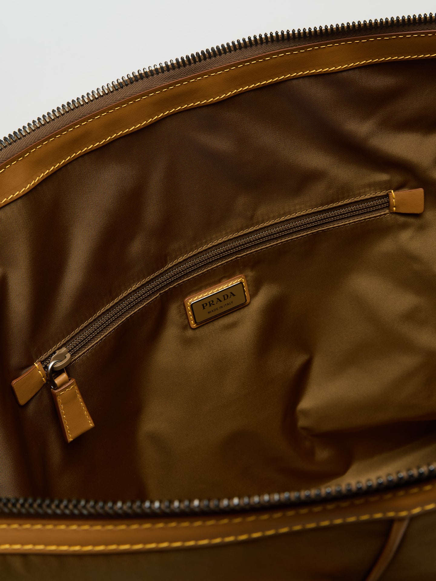 Re-Nylon and Leather Travel Bag in Cork