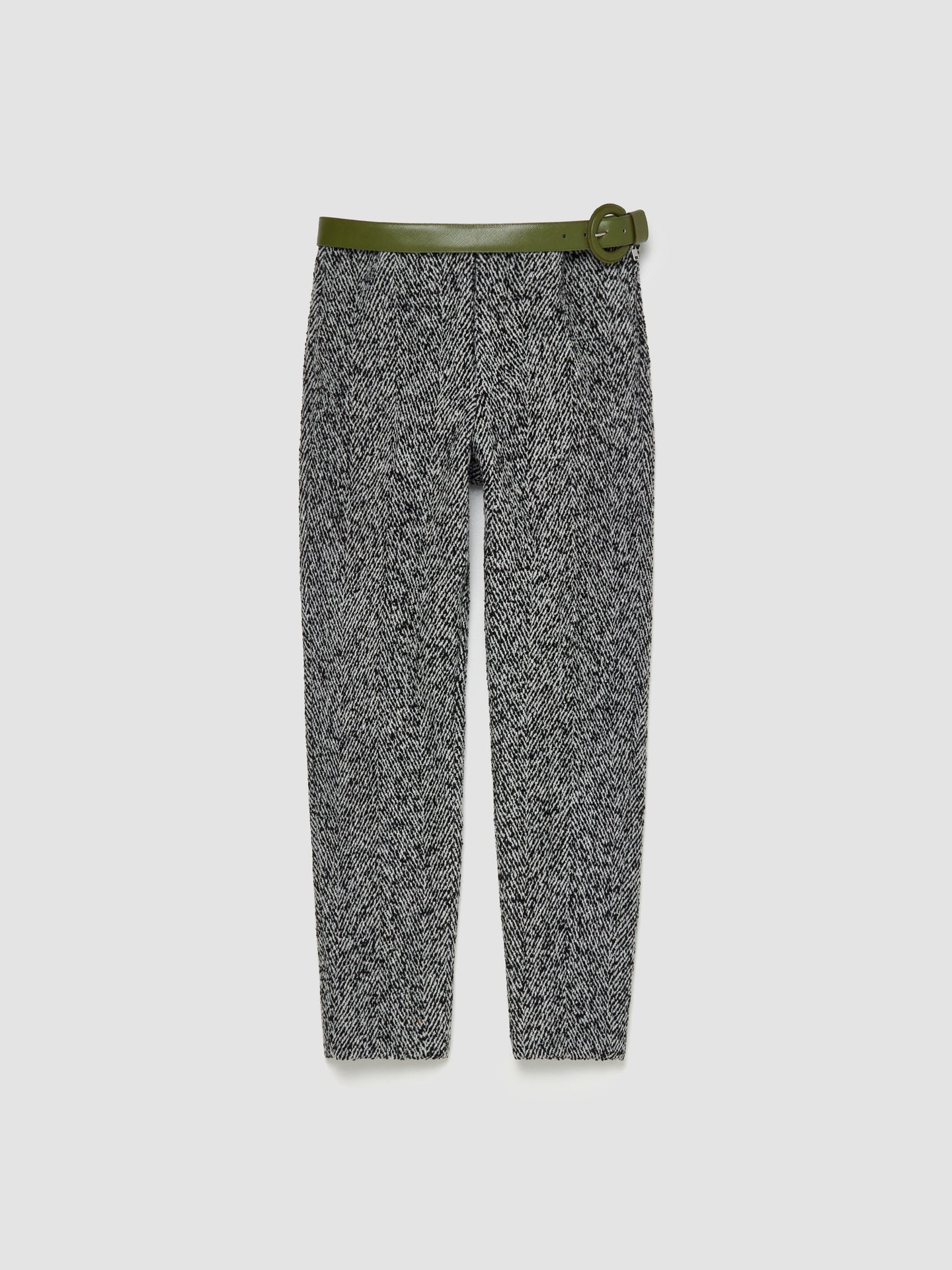 Wool Blend Pants in White & Black