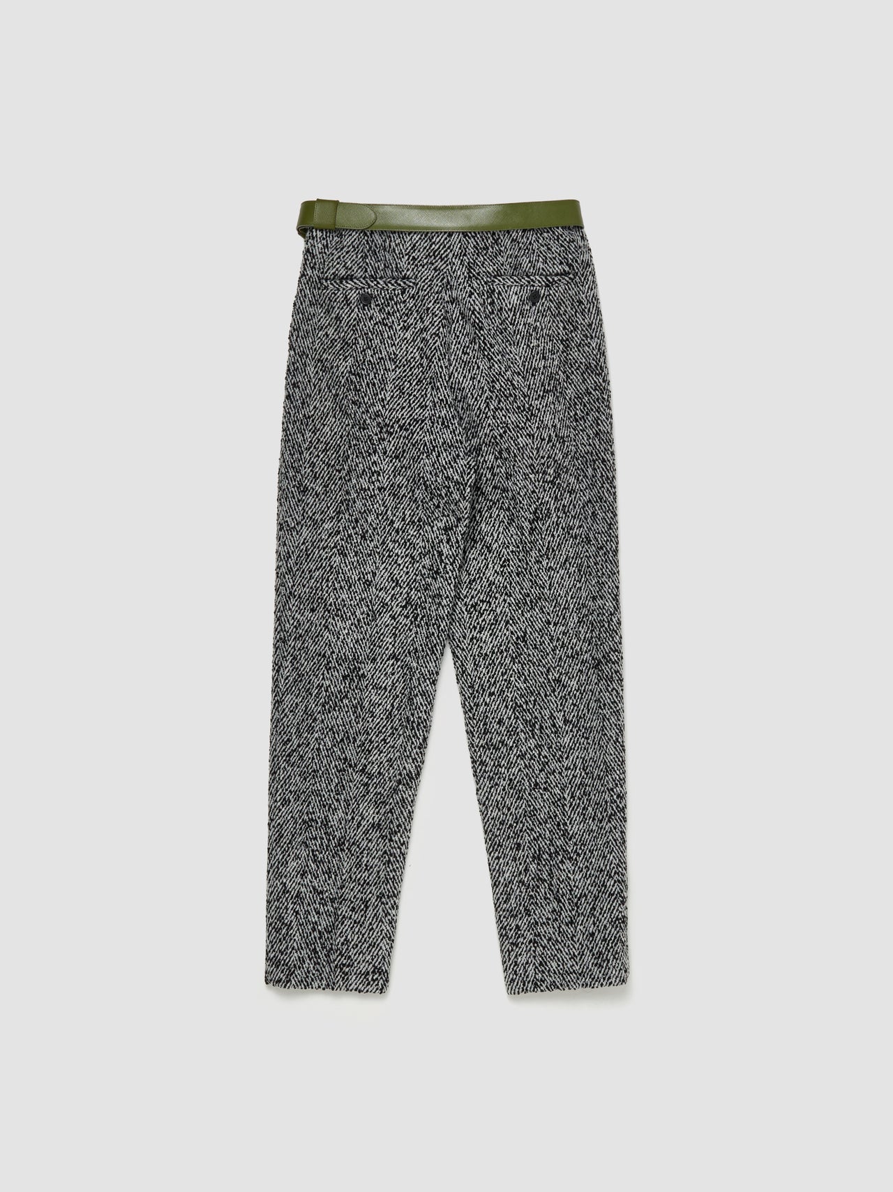 Wool Blend Pants in White & Black