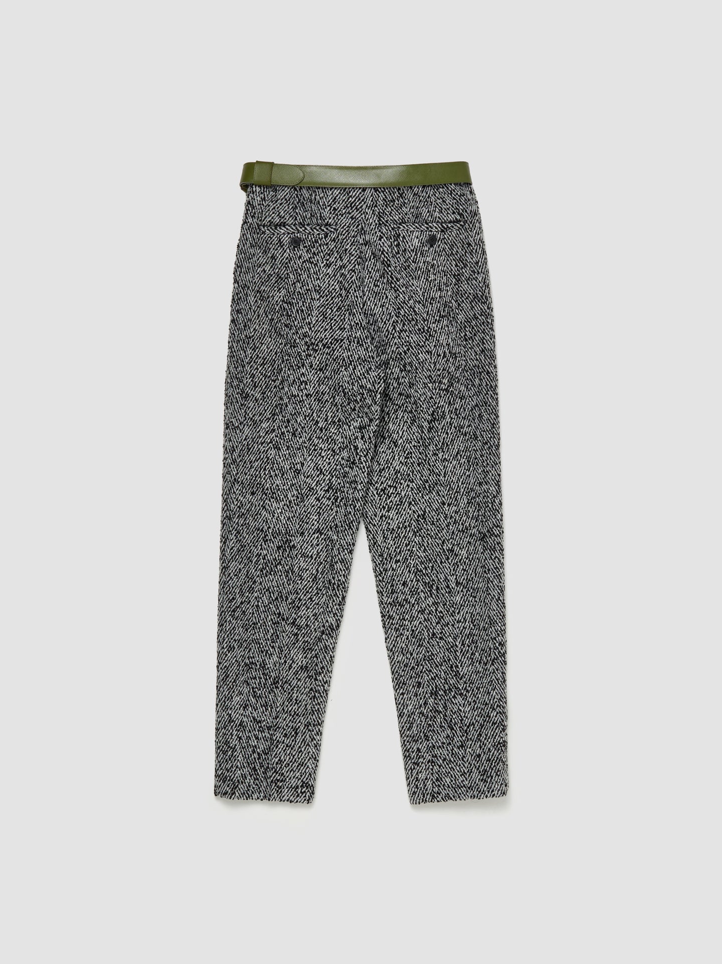 Wool Blend Pants in White & Black