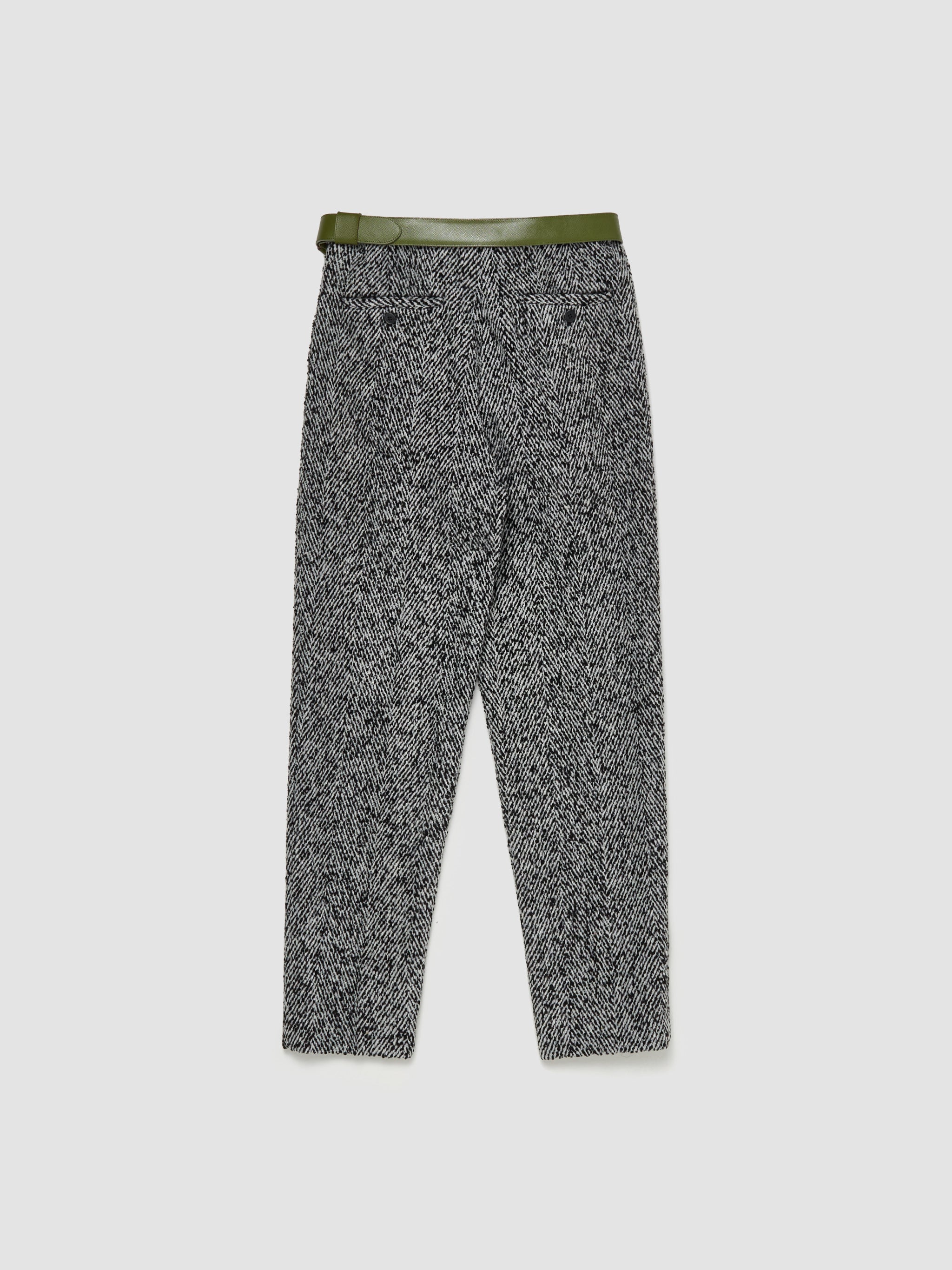 Wool Blend Pants in White & Black