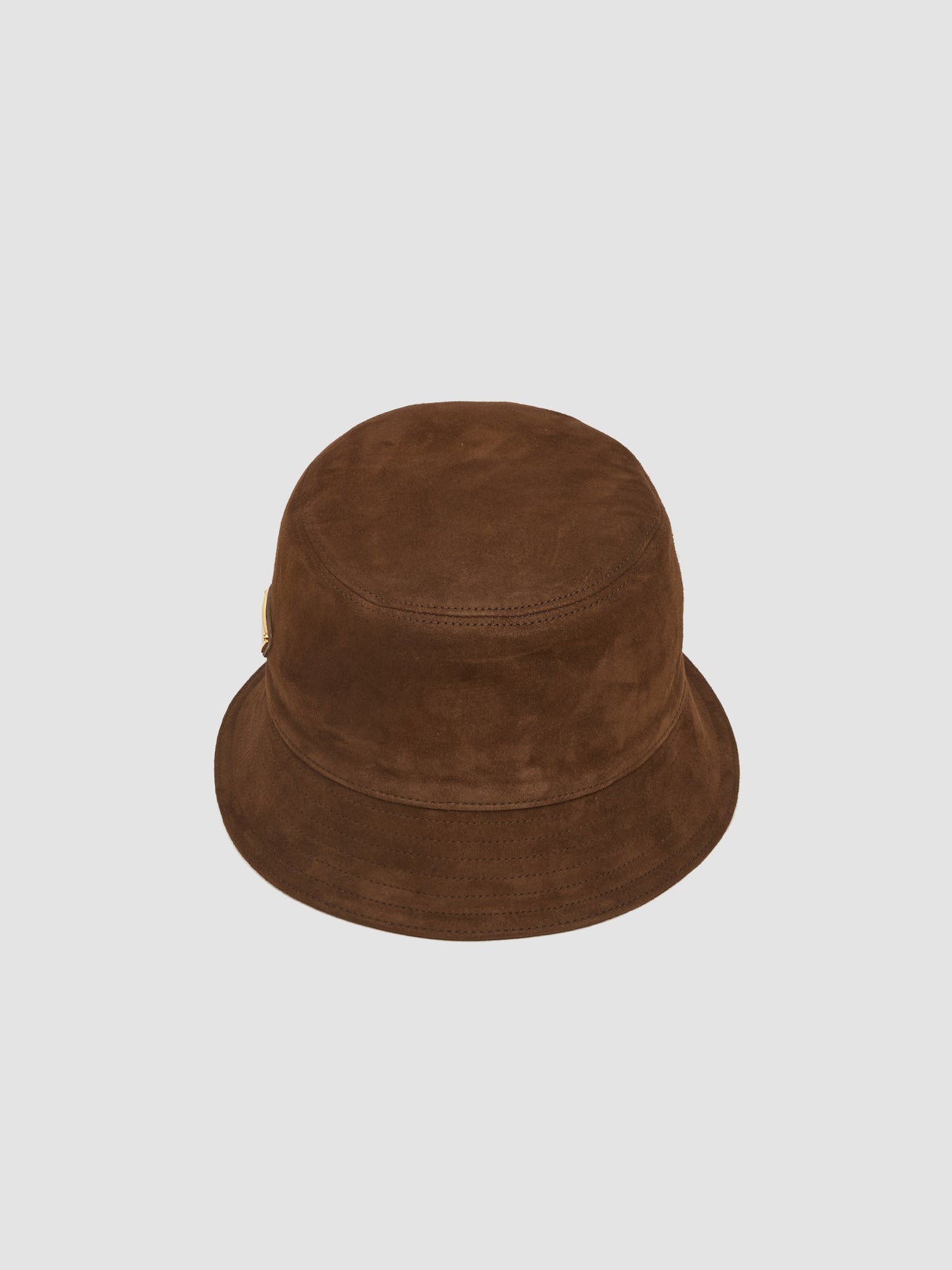 Suede Leather Bucket Hat in Cocoa