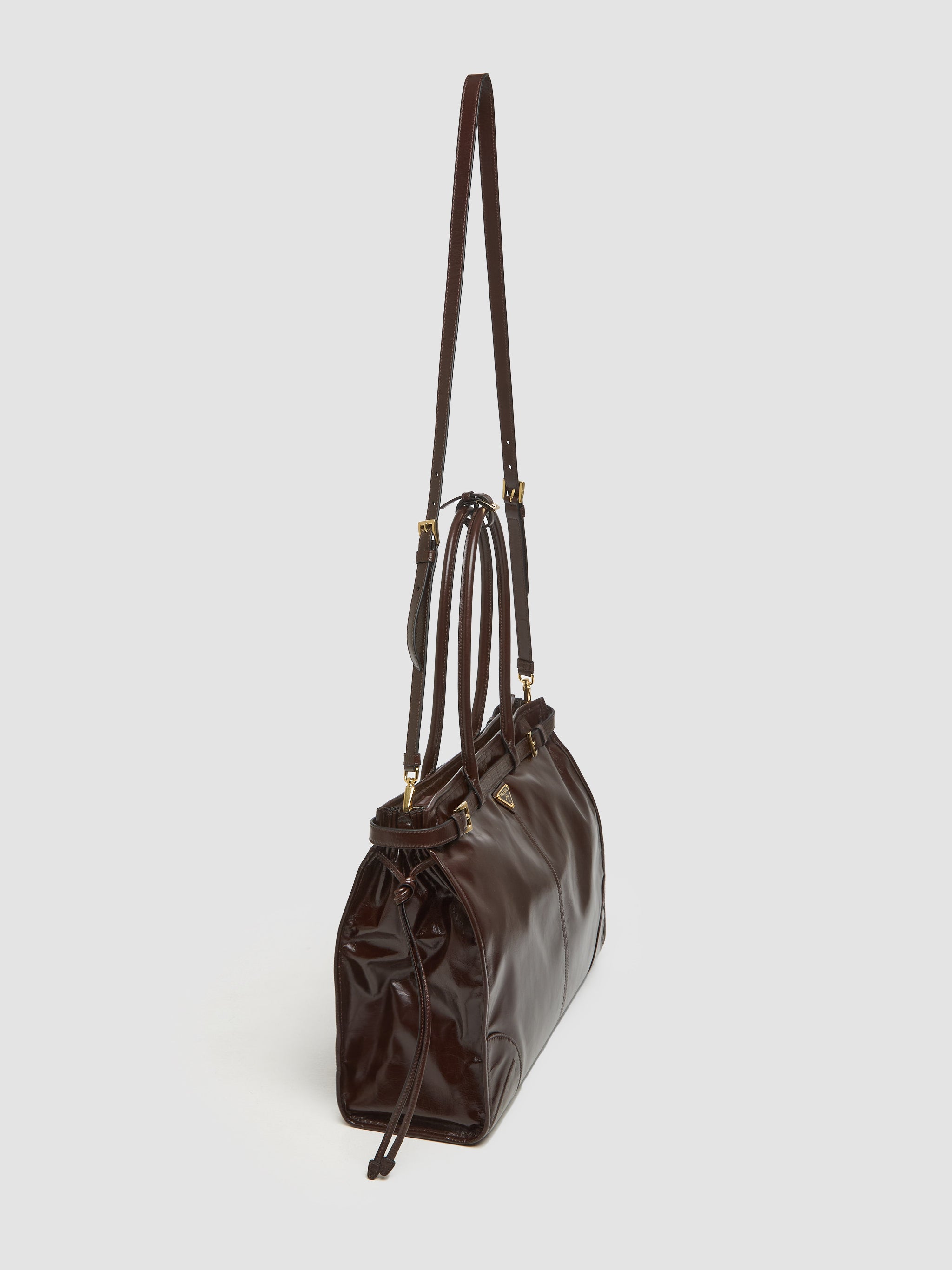 Large Leather Handbag in Dark Brown