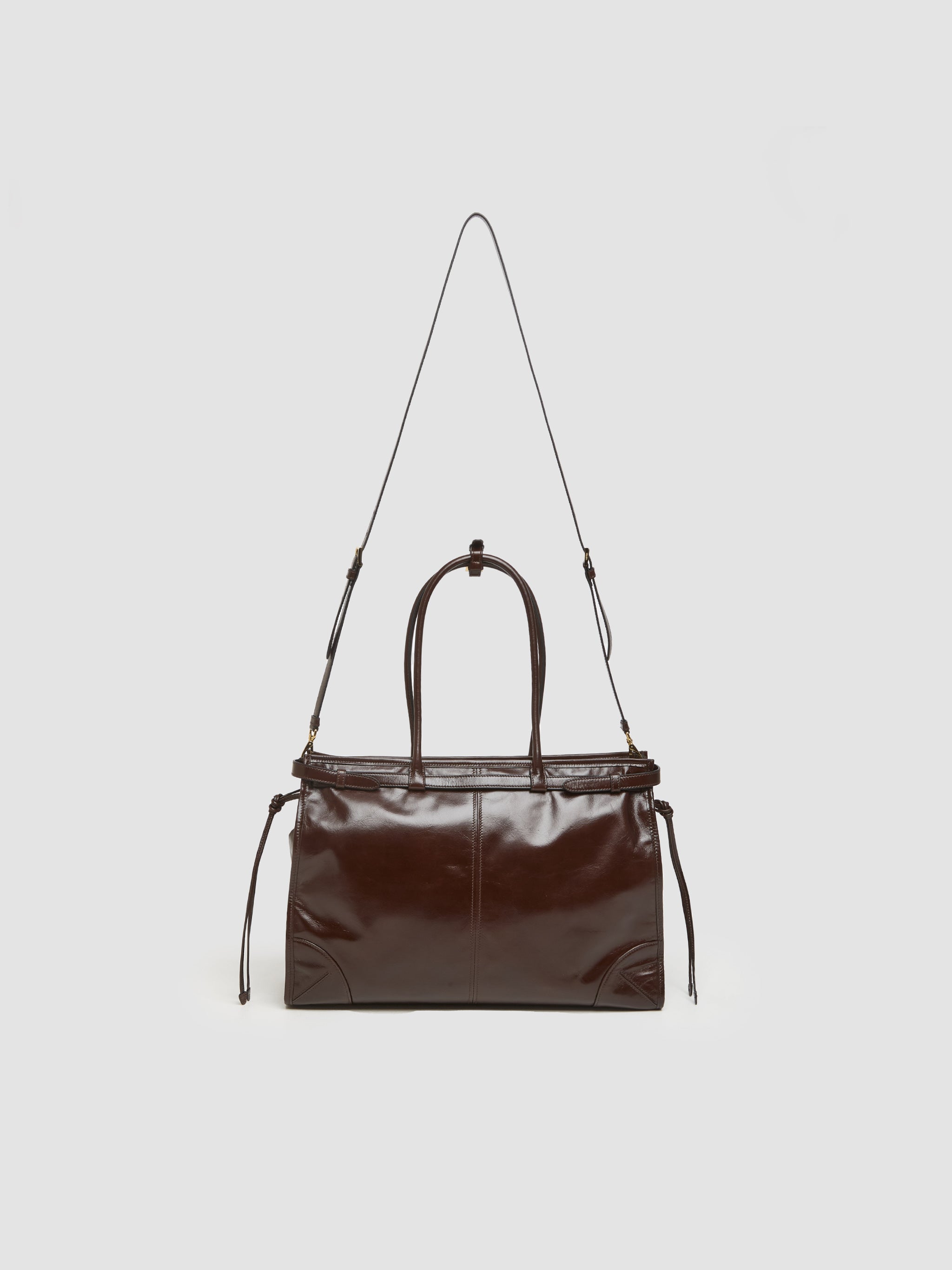 Large Leather Handbag in Dark Brown