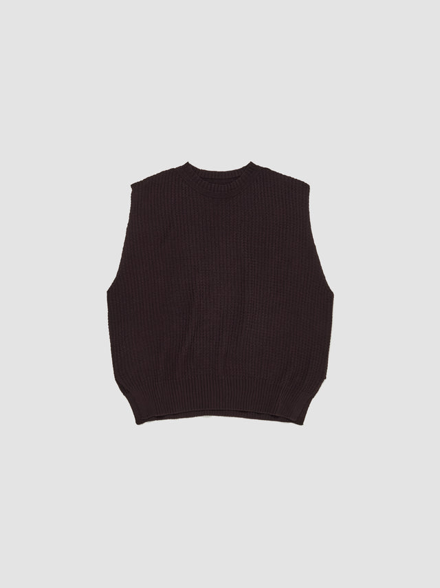 Common Knit Vest in Brown