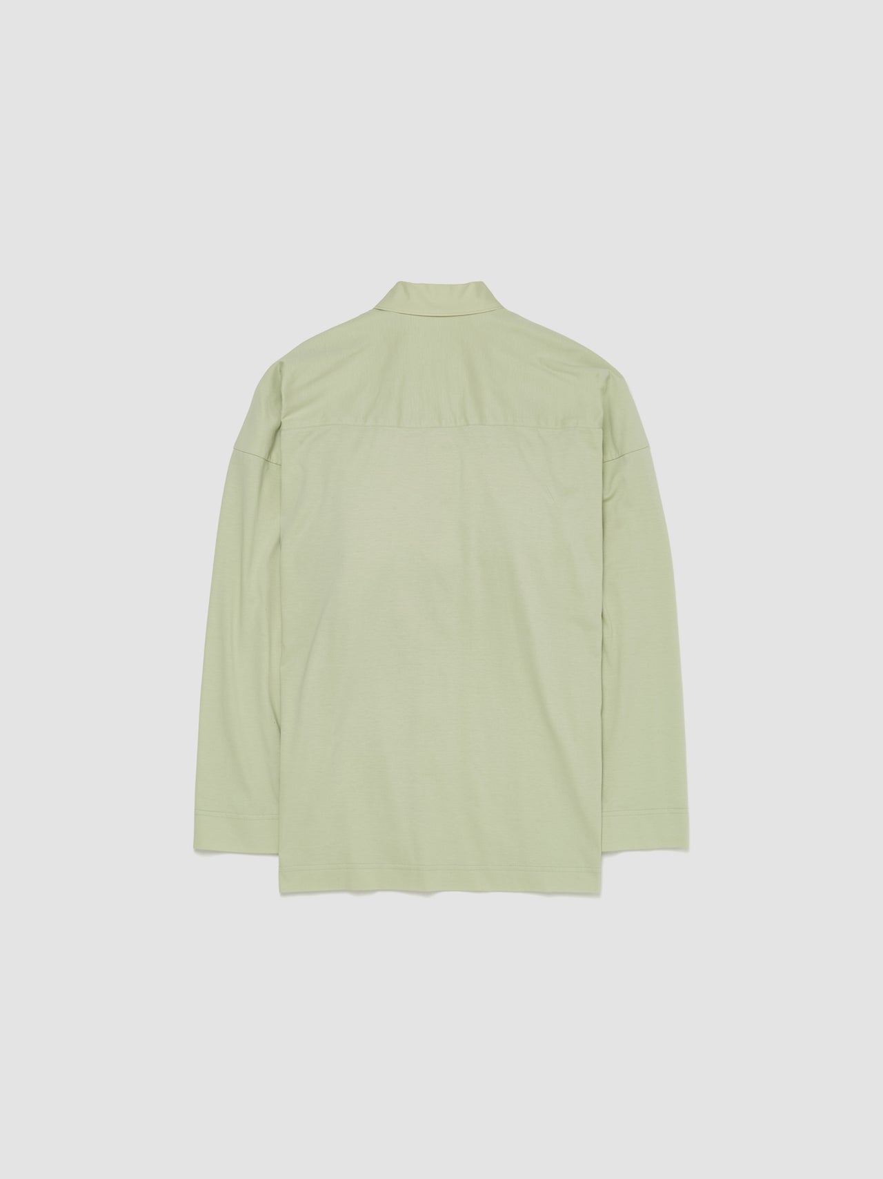 Pleated Popeline Shirt in Light Jade Green