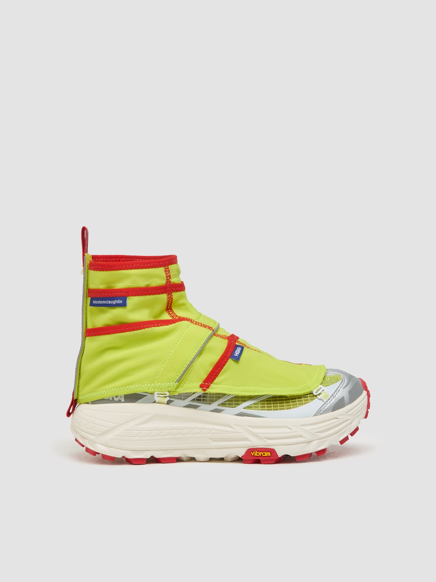 x Nicole McLaughlin Mafate Three2 Sneaker in White & Neon Yellow