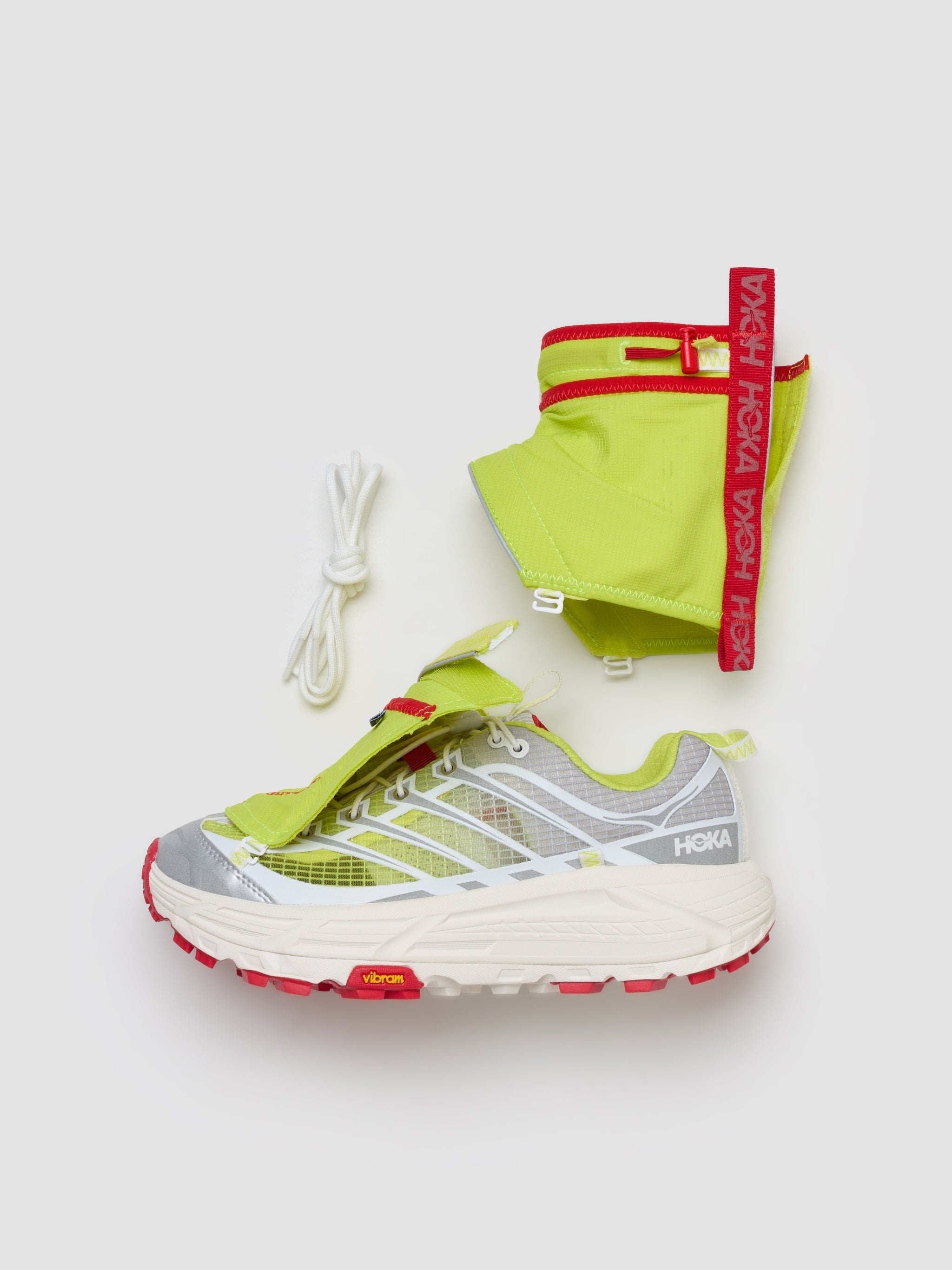 x Nicole McLaughlin Mafate Three2 Sneaker in White & Neon Yellow