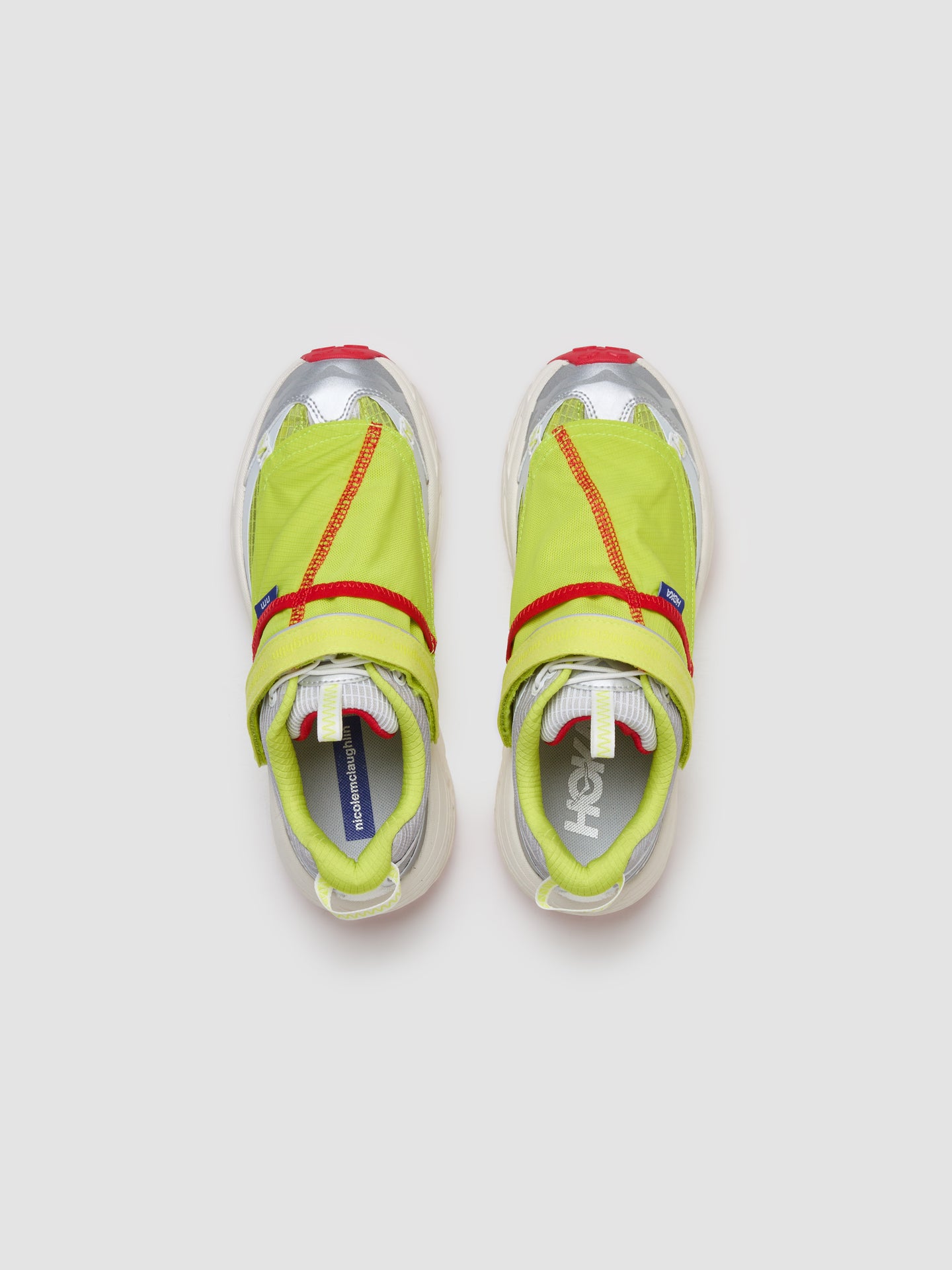 x Nicole McLaughlin Mafate Three2 Sneaker in White & Neon Yellow