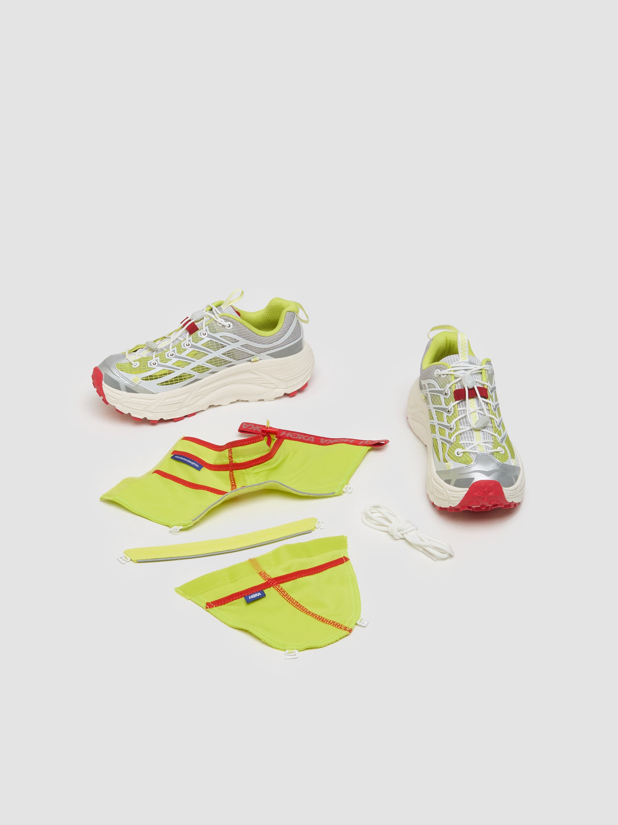 x Nicole McLaughlin Mafate Three2 Sneaker in White & Neon Yellow