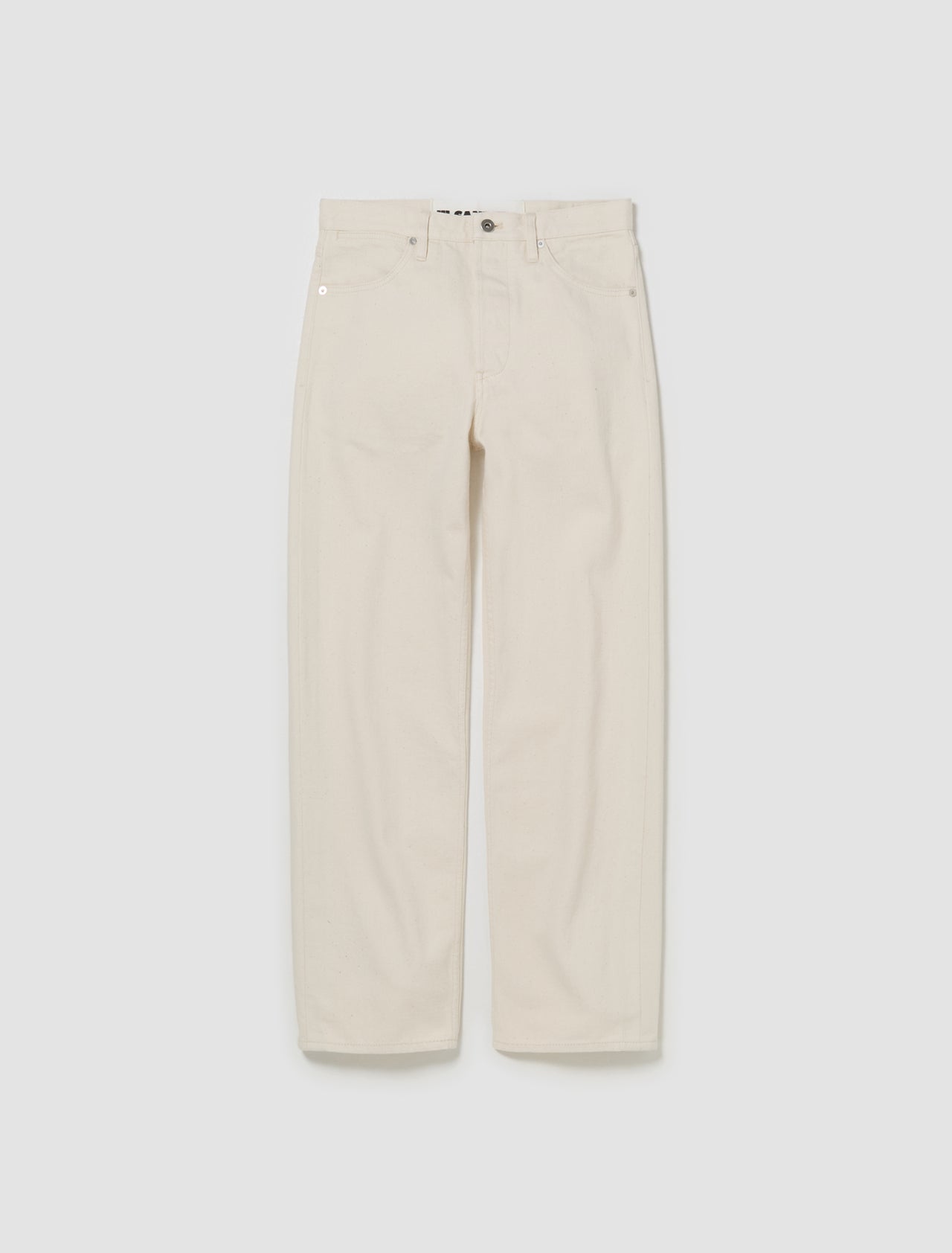 Straight-Leg Denim Trousers in Natural