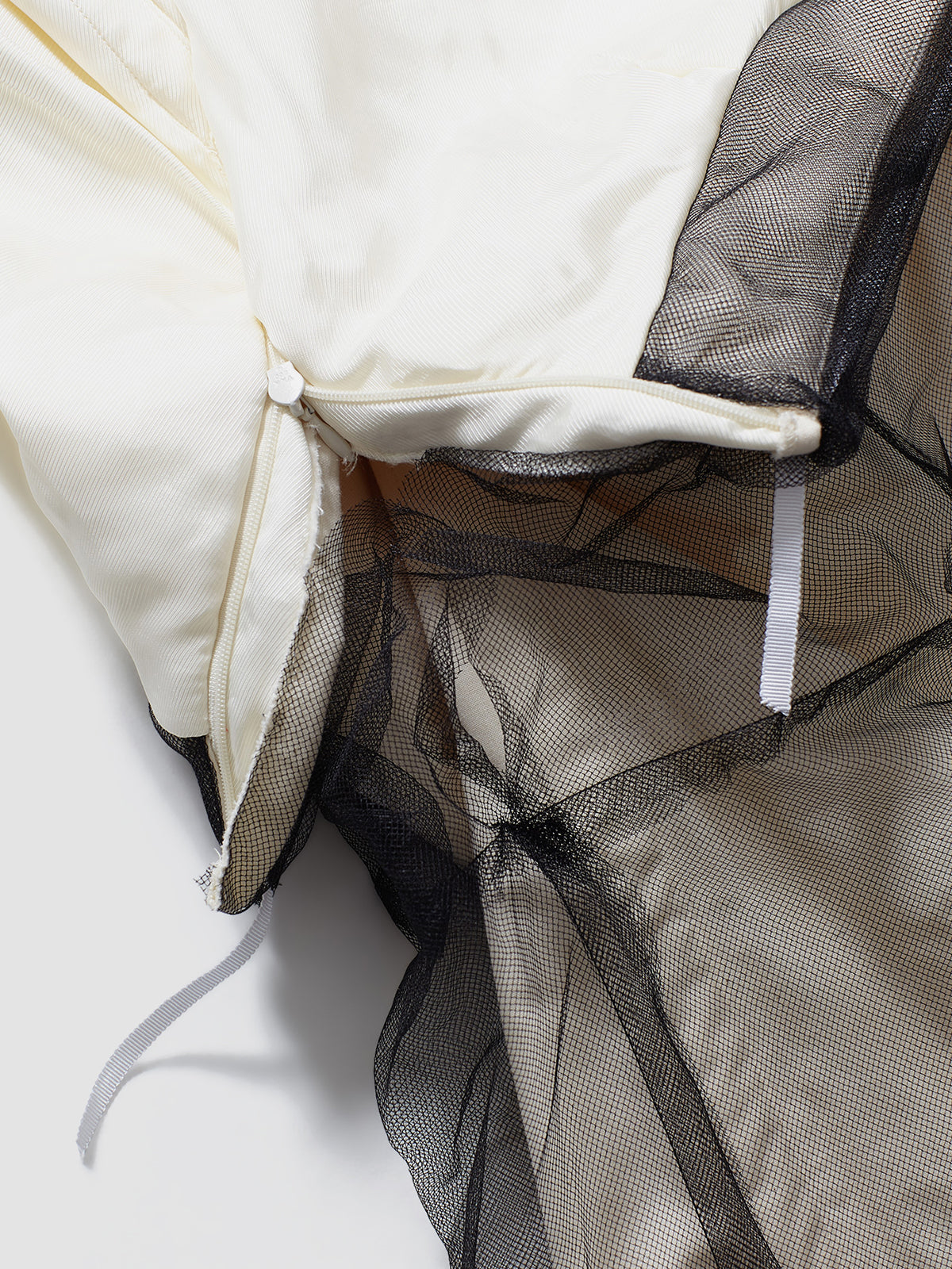 Mesh Layered Dress in Ecru