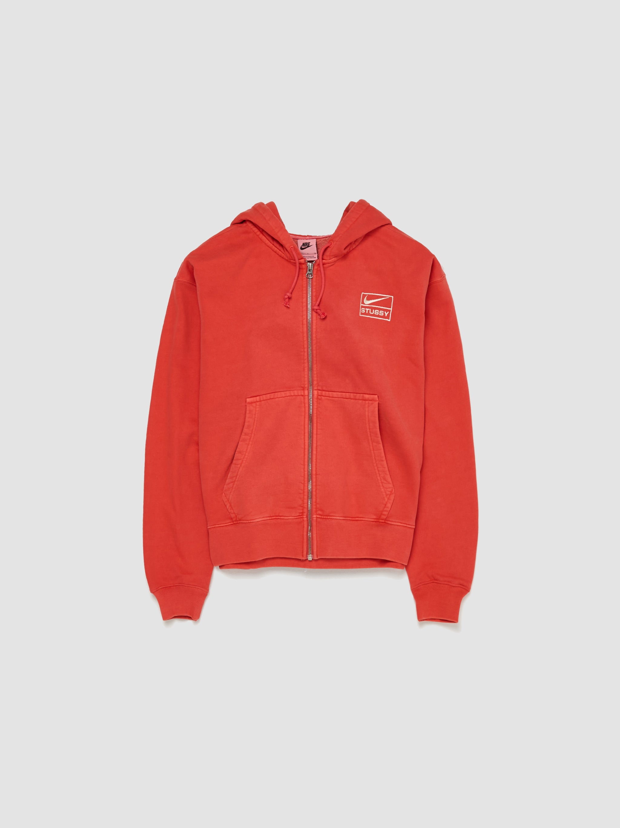 x Stüssy Full-Zip Fleece Hoodie in Habanero