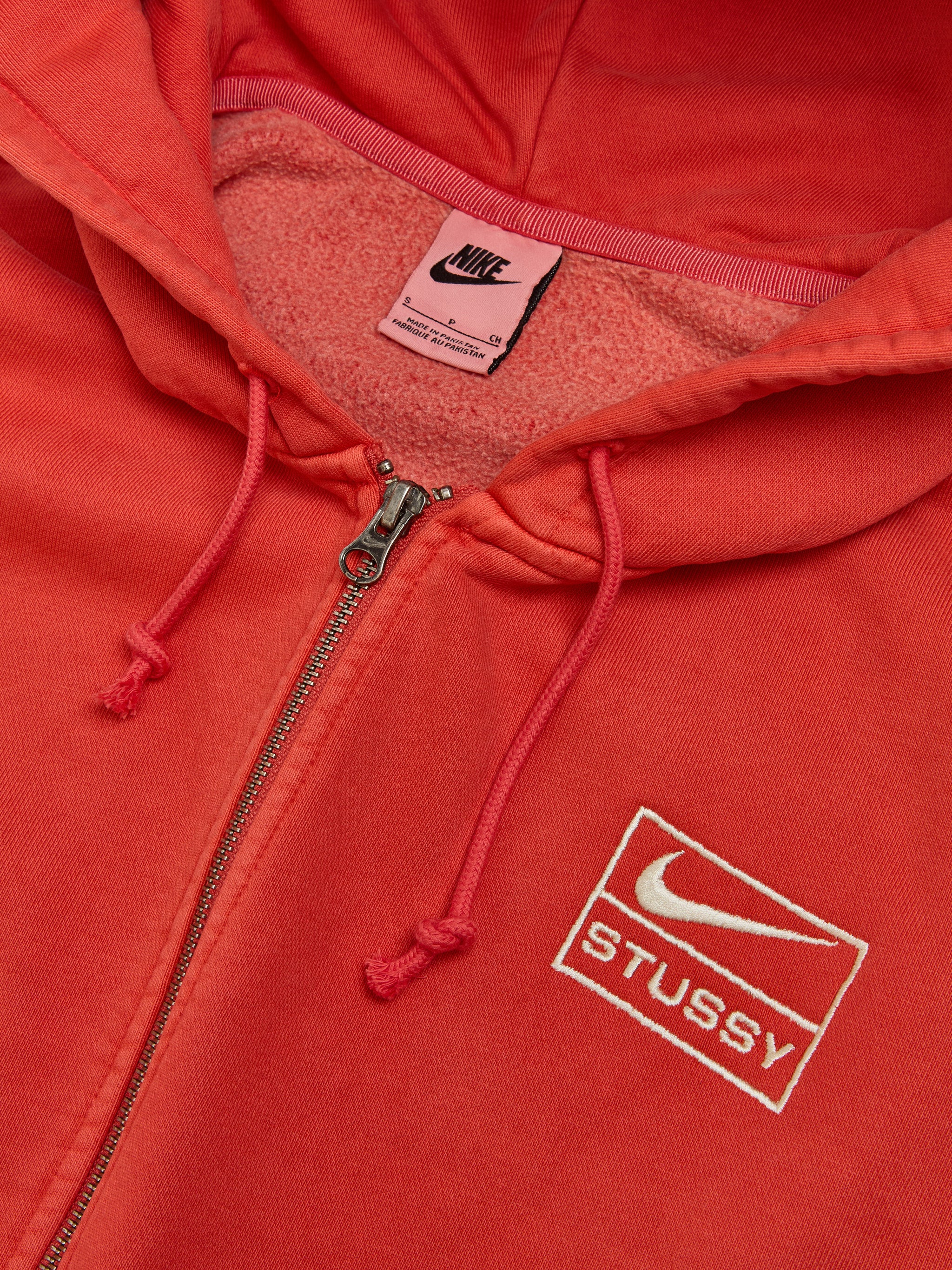 x Stüssy Full-Zip Fleece Hoodie in Habanero