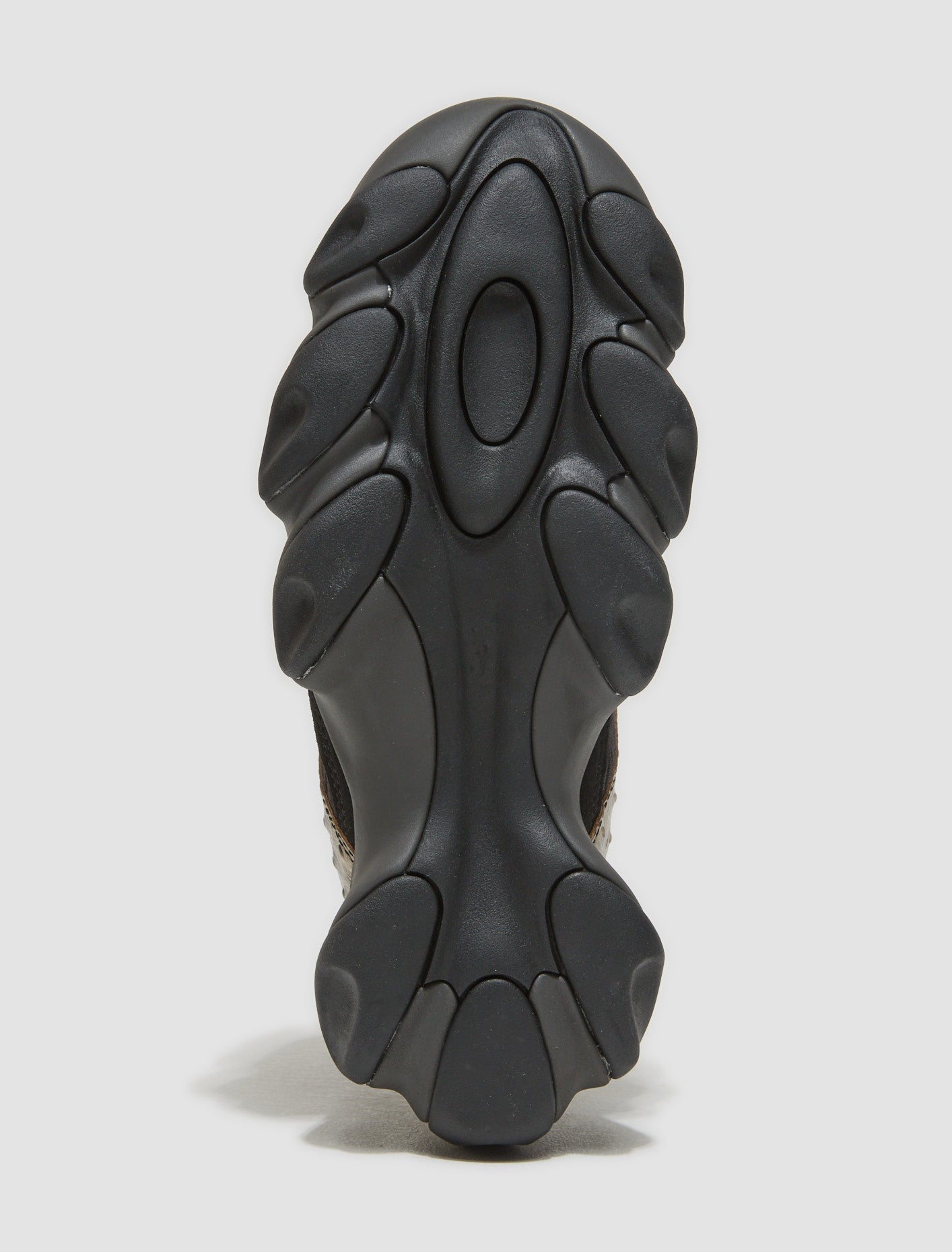 Ostrich Flesh Sandal in Castle & Black