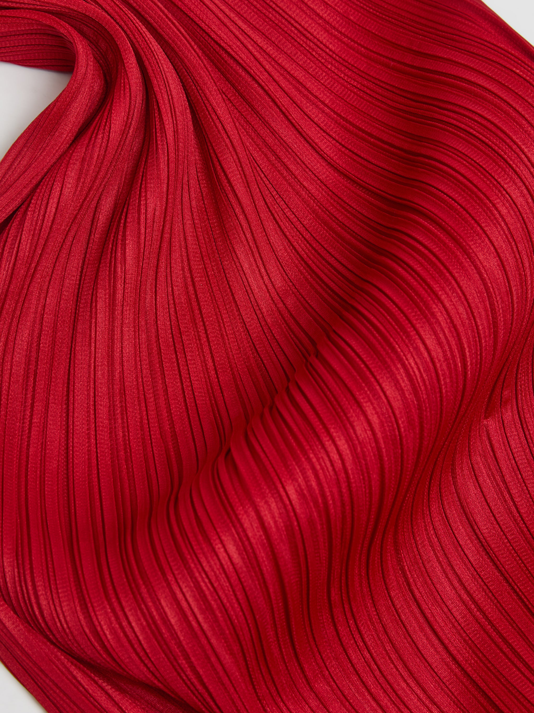 Pleated Midi Dress in Red