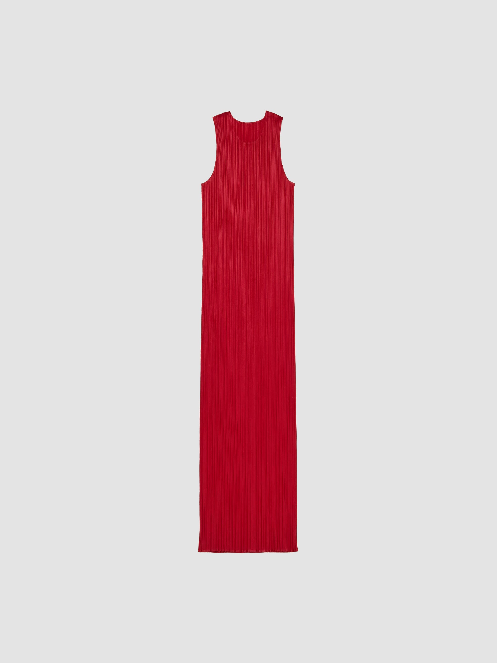 Pleated Midi Dress in Red